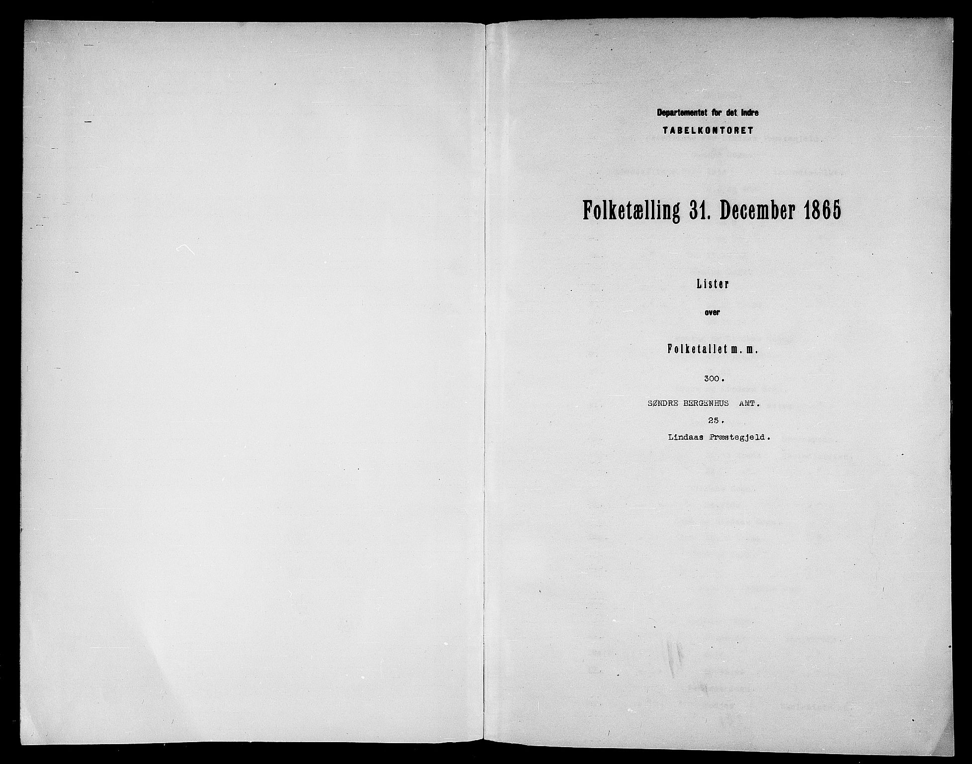 RA, 1865 census for Lindås, 1865, p. 3