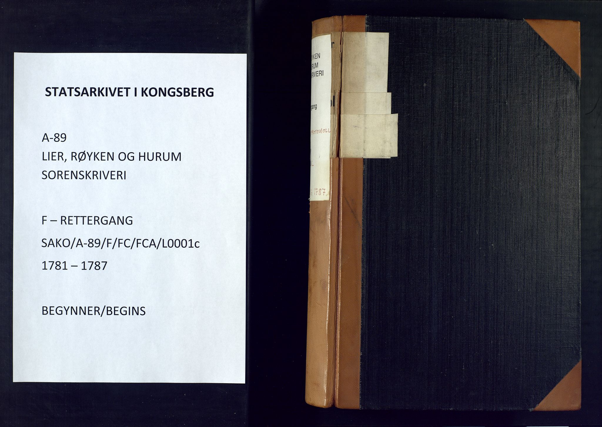 Lier, Røyken og Hurum sorenskriveri, SAKO/A-89/F/Fc/Fca/L0001c: Eksrarettsprotokoll, 1781-1787