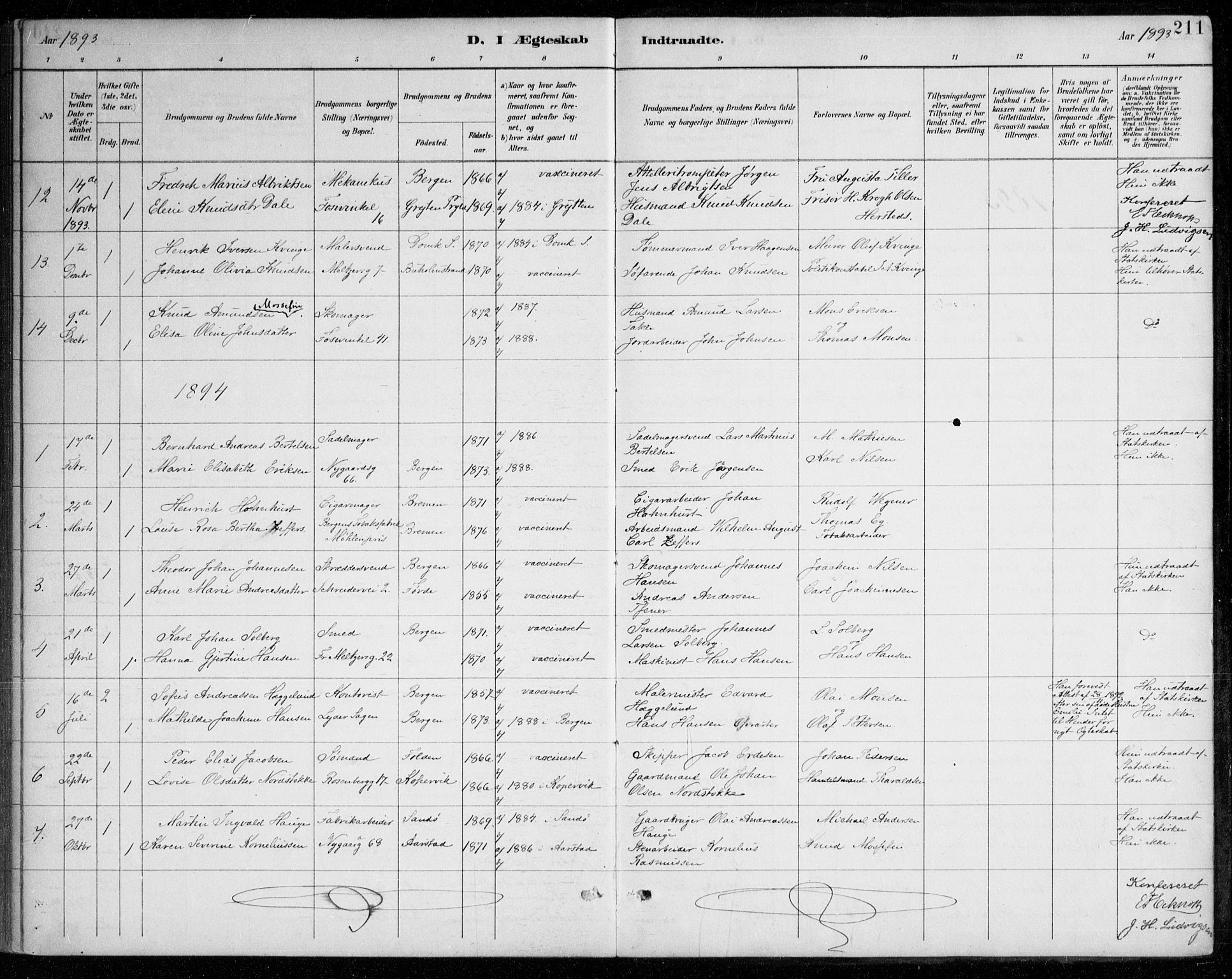 Johanneskirken sokneprestembete, SAB/A-76001/H/Haa/L0012: Parish register (official) no. D 1, 1885-1912, p. 211