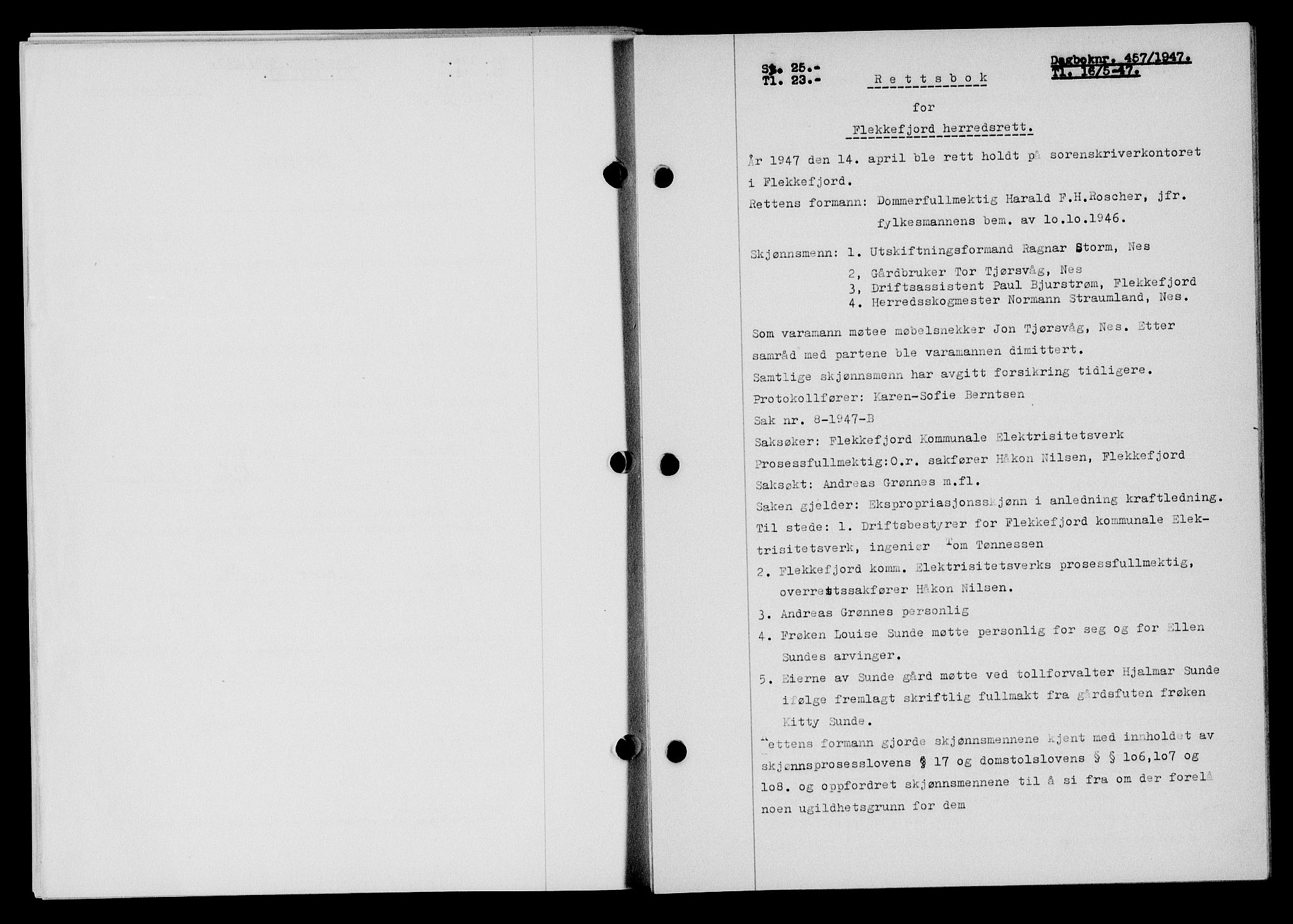 Flekkefjord sorenskriveri, SAK/1221-0001/G/Gb/Gba/L0062: Mortgage book no. A-10, 1947-1947, Diary no: : 457/1947