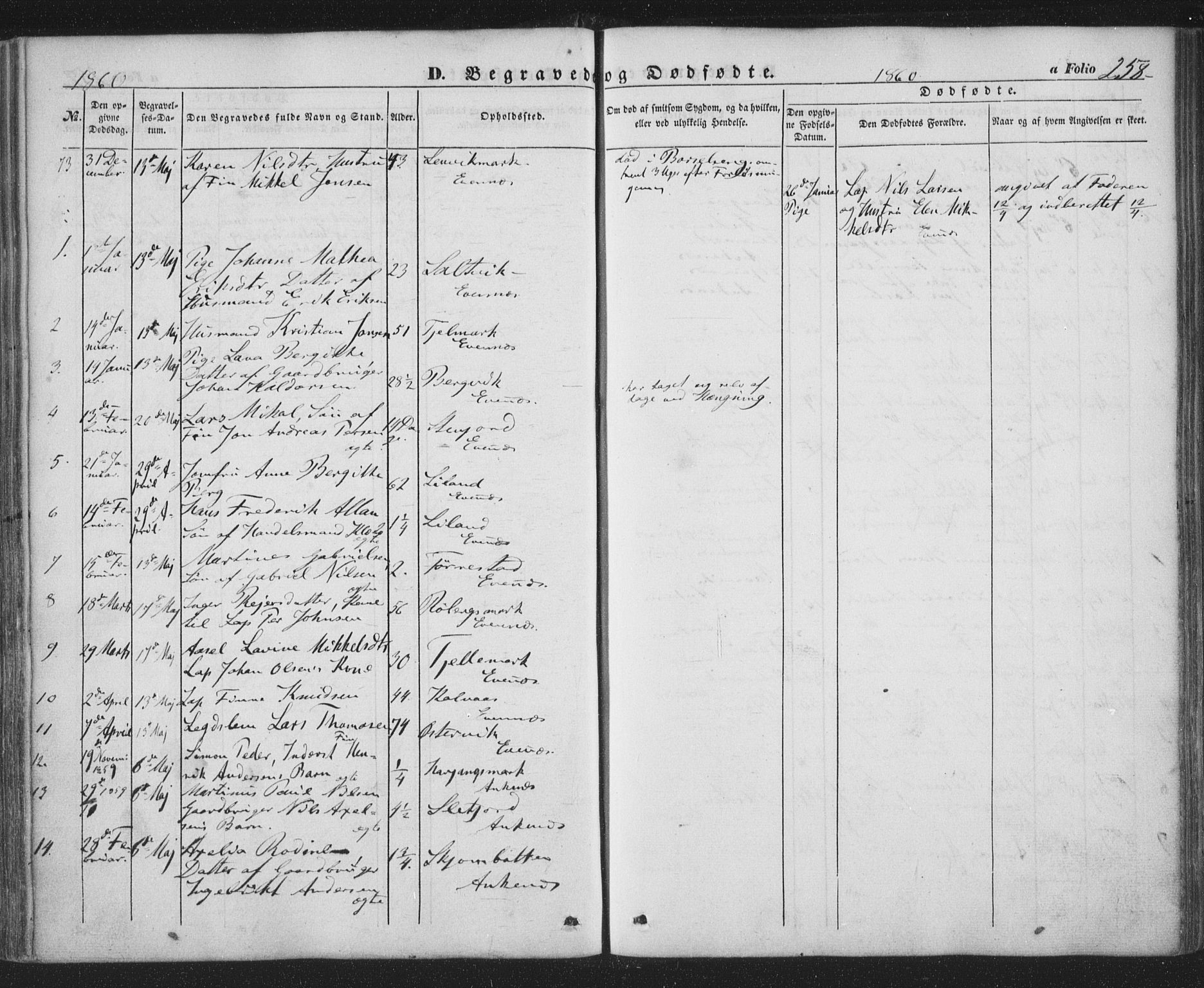 Ministerialprotokoller, klokkerbøker og fødselsregistre - Nordland, AV/SAT-A-1459/863/L0895: Parish register (official) no. 863A07, 1851-1860, p. 258