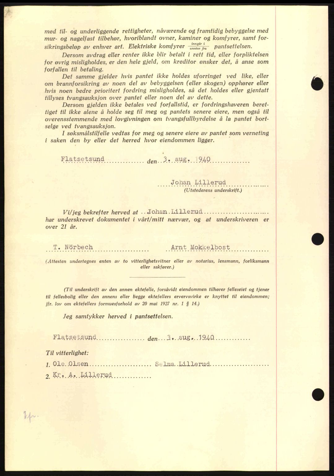 Nordmøre sorenskriveri, AV/SAT-A-4132/1/2/2Ca: Mortgage book no. B87, 1940-1941, Diary no: : 1419/1940