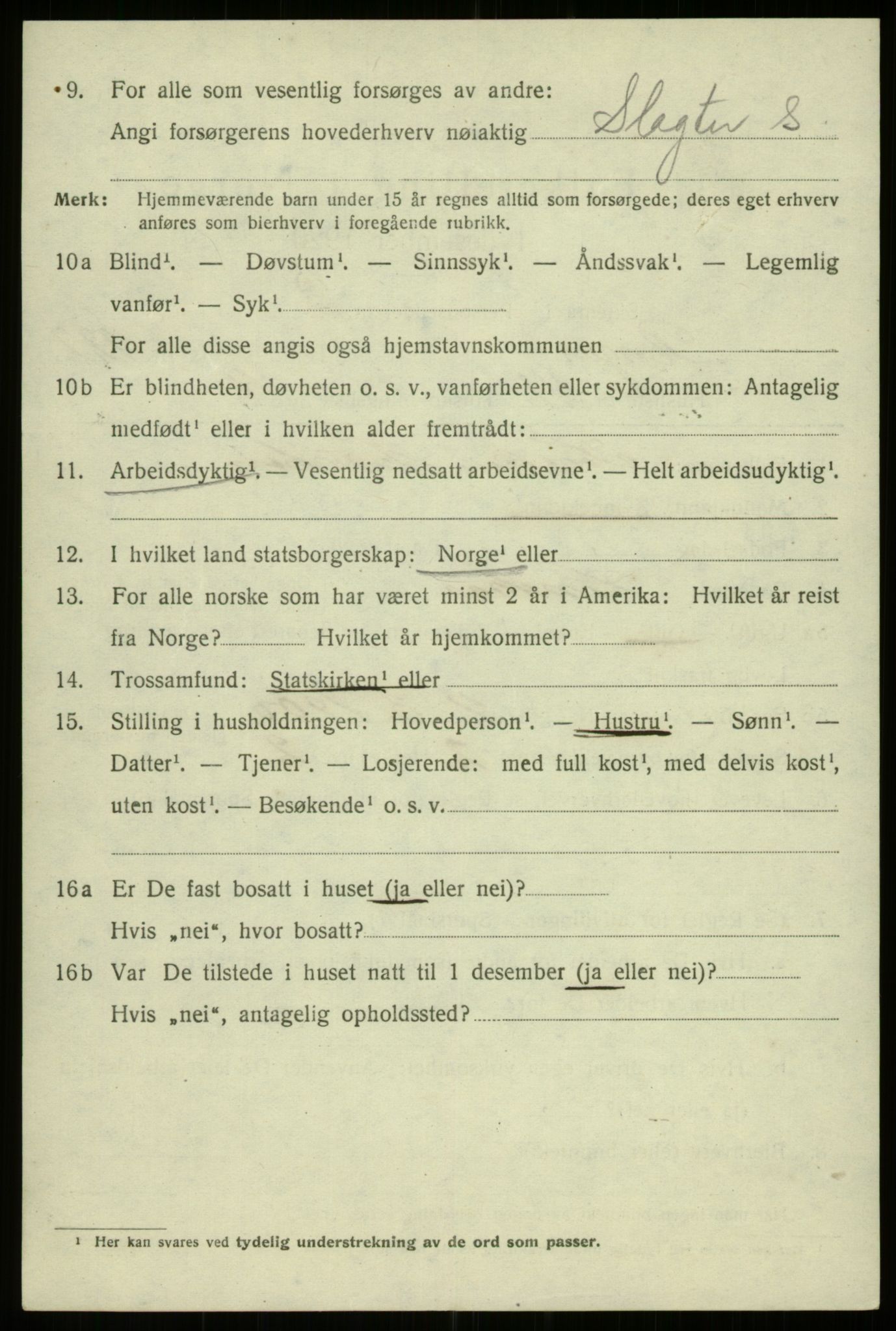 SAB, 1920 census for Bergen, 1920, p. 206545
