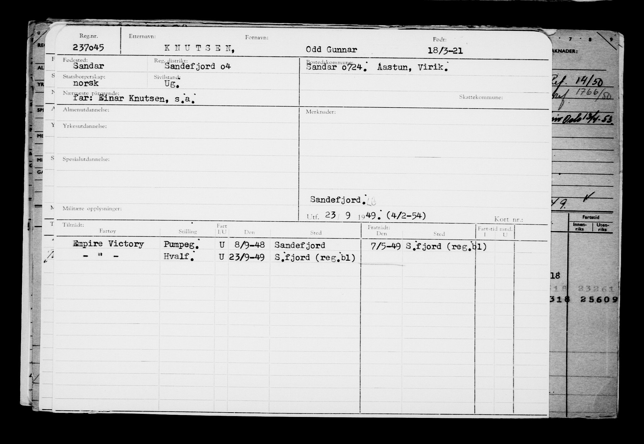 Direktoratet for sjømenn, AV/RA-S-3545/G/Gb/L0191: Hovedkort, 1921, p. 484