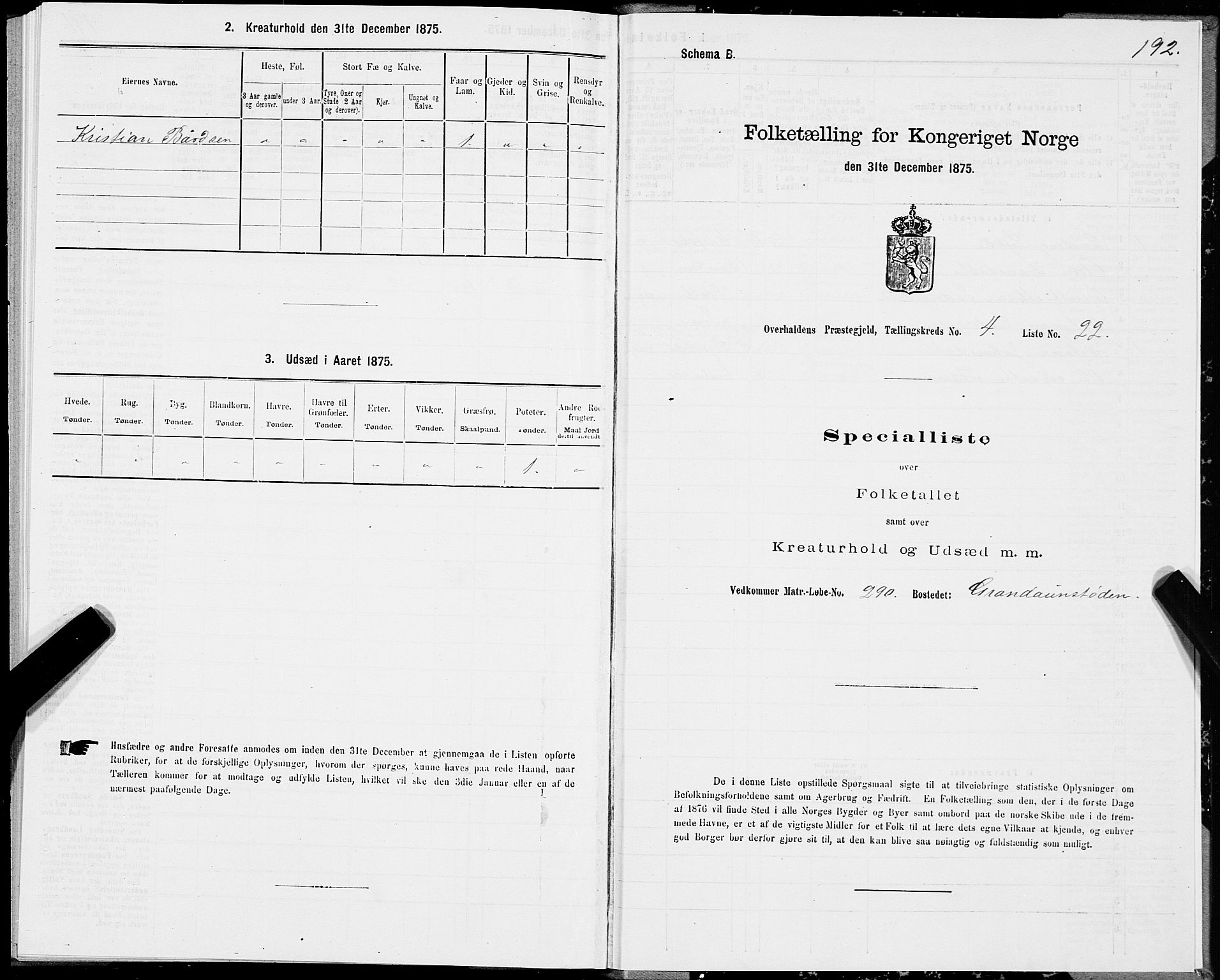 SAT, 1875 census for 1744P Overhalla, 1875, p. 2192