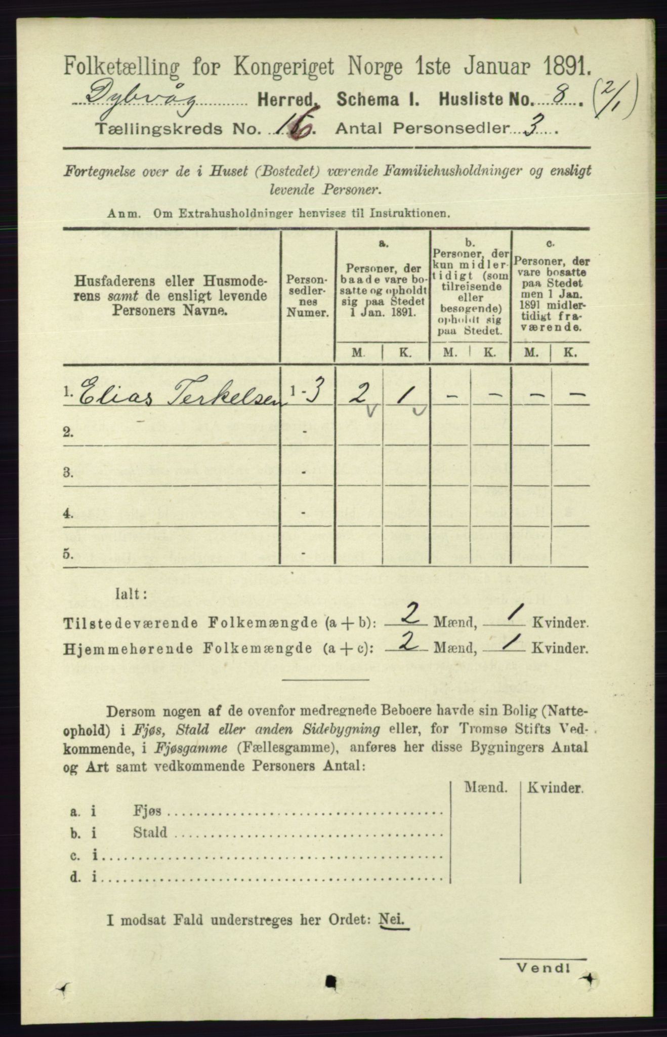 RA, 1891 census for 0915 Dypvåg, 1891, p. 6332