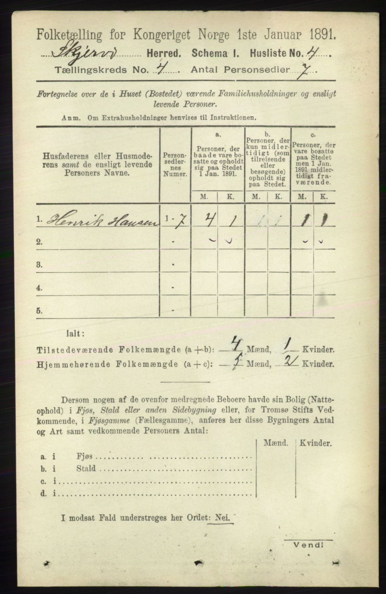 RA, 1891 census for 1941 Skjervøy, 1891, p. 2227