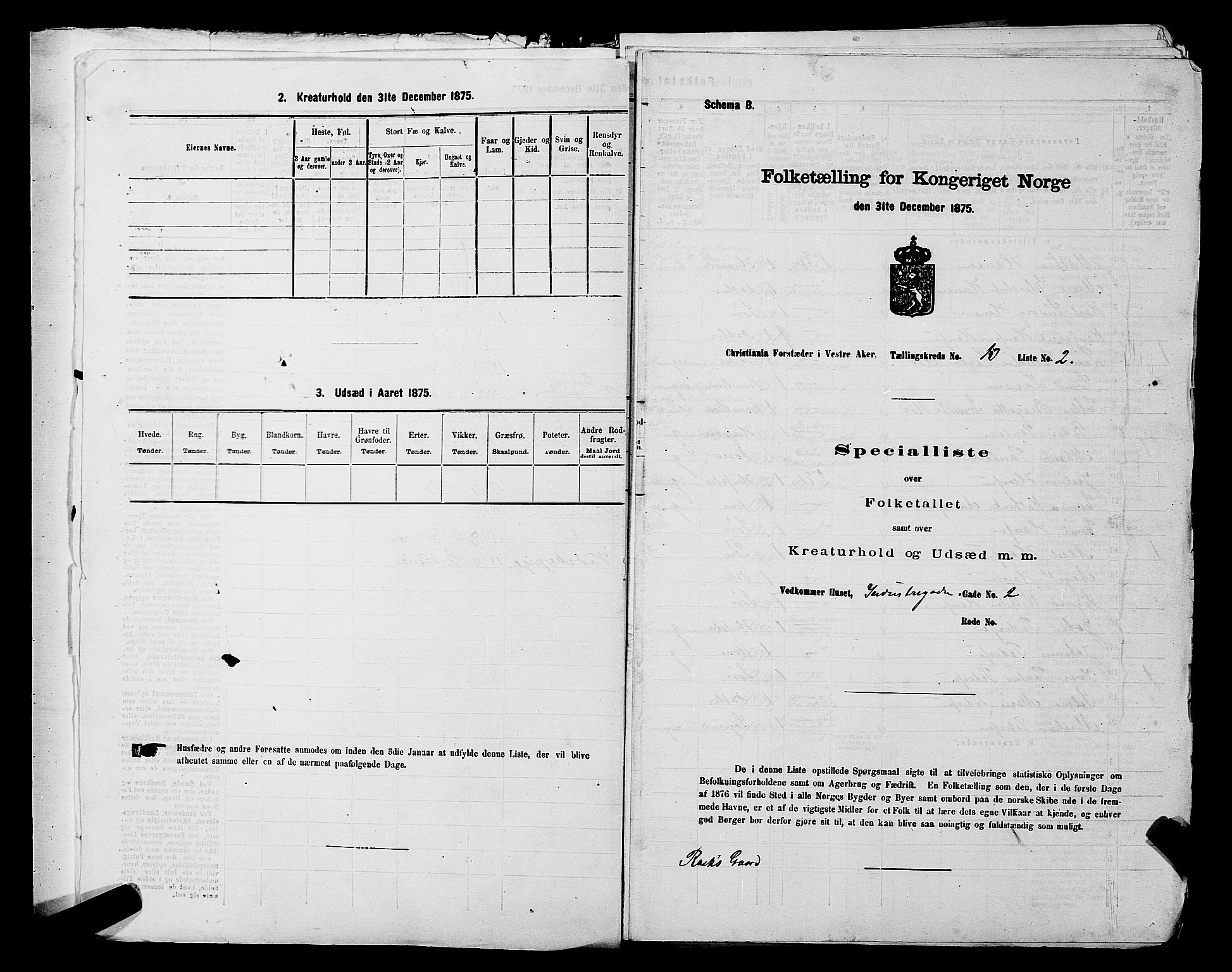 RA, 1875 census for 0218aP Vestre Aker, 1875, p. 2059