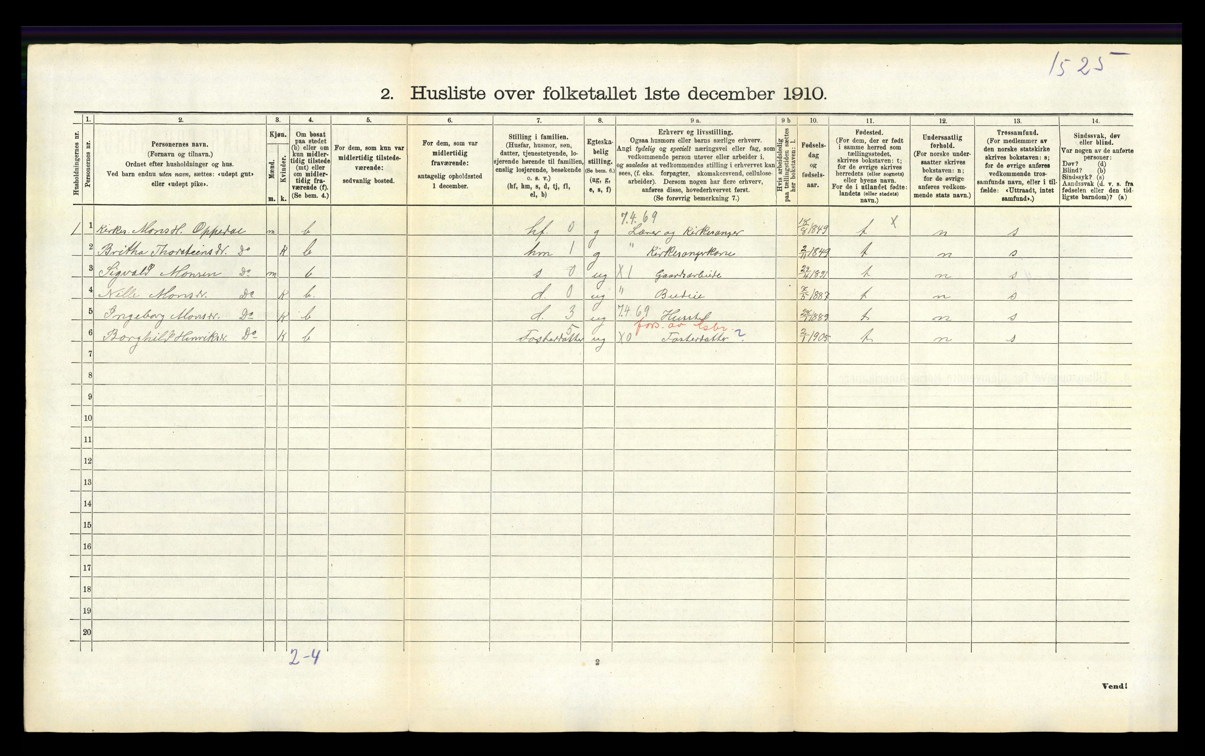 RA, 1910 census for Brekke, 1910, p. 194