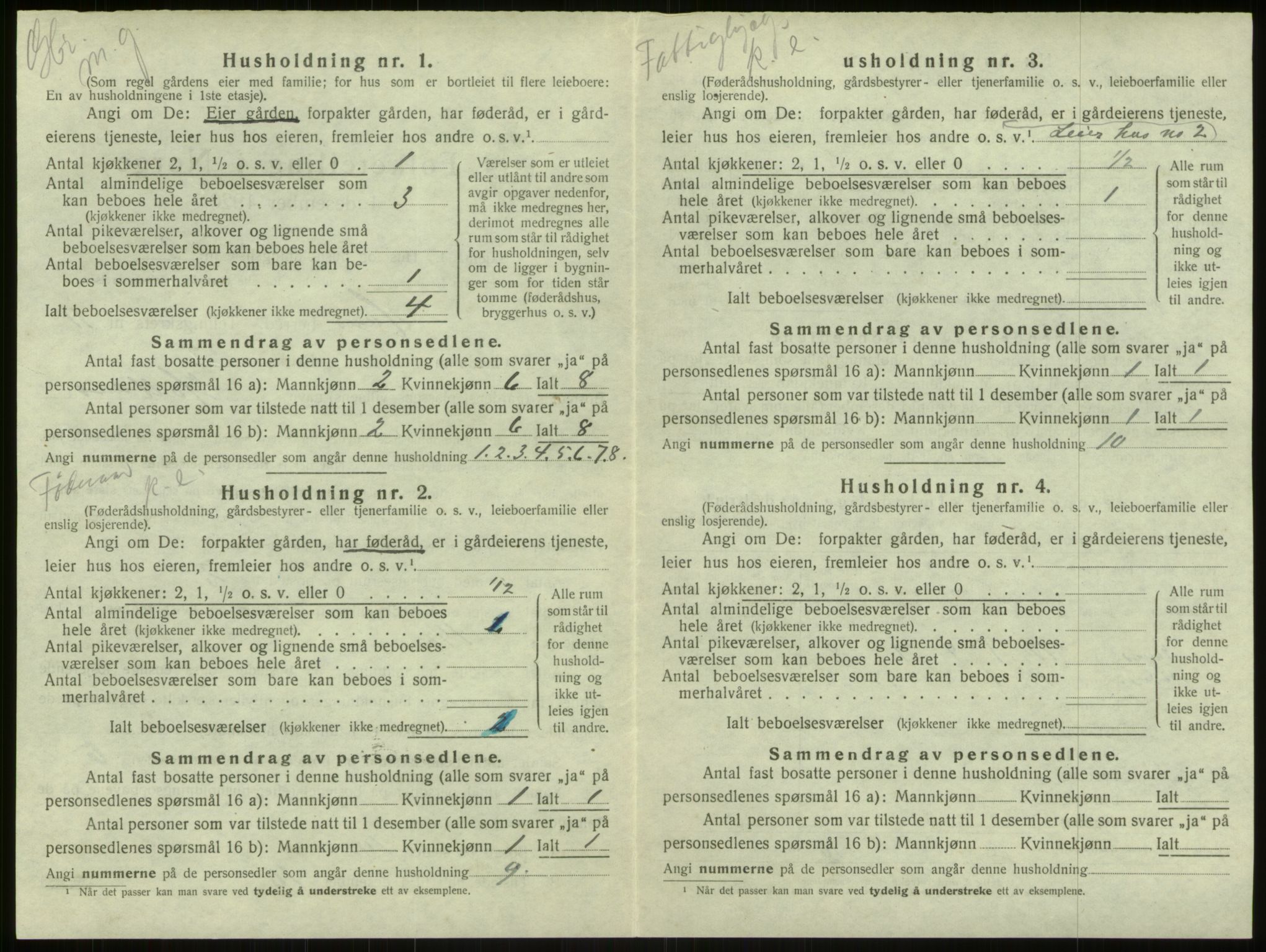 SAB, 1920 census for Haus, 1920, p. 828