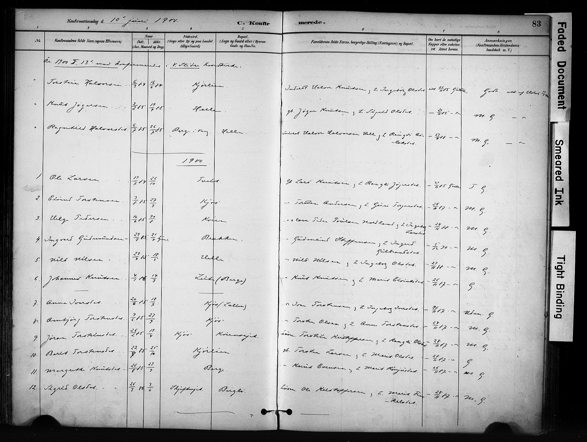 Vang prestekontor, Valdres, SAH/PREST-140/H/Ha/L0009: Parish register (official) no. 9, 1882-1914, p. 83