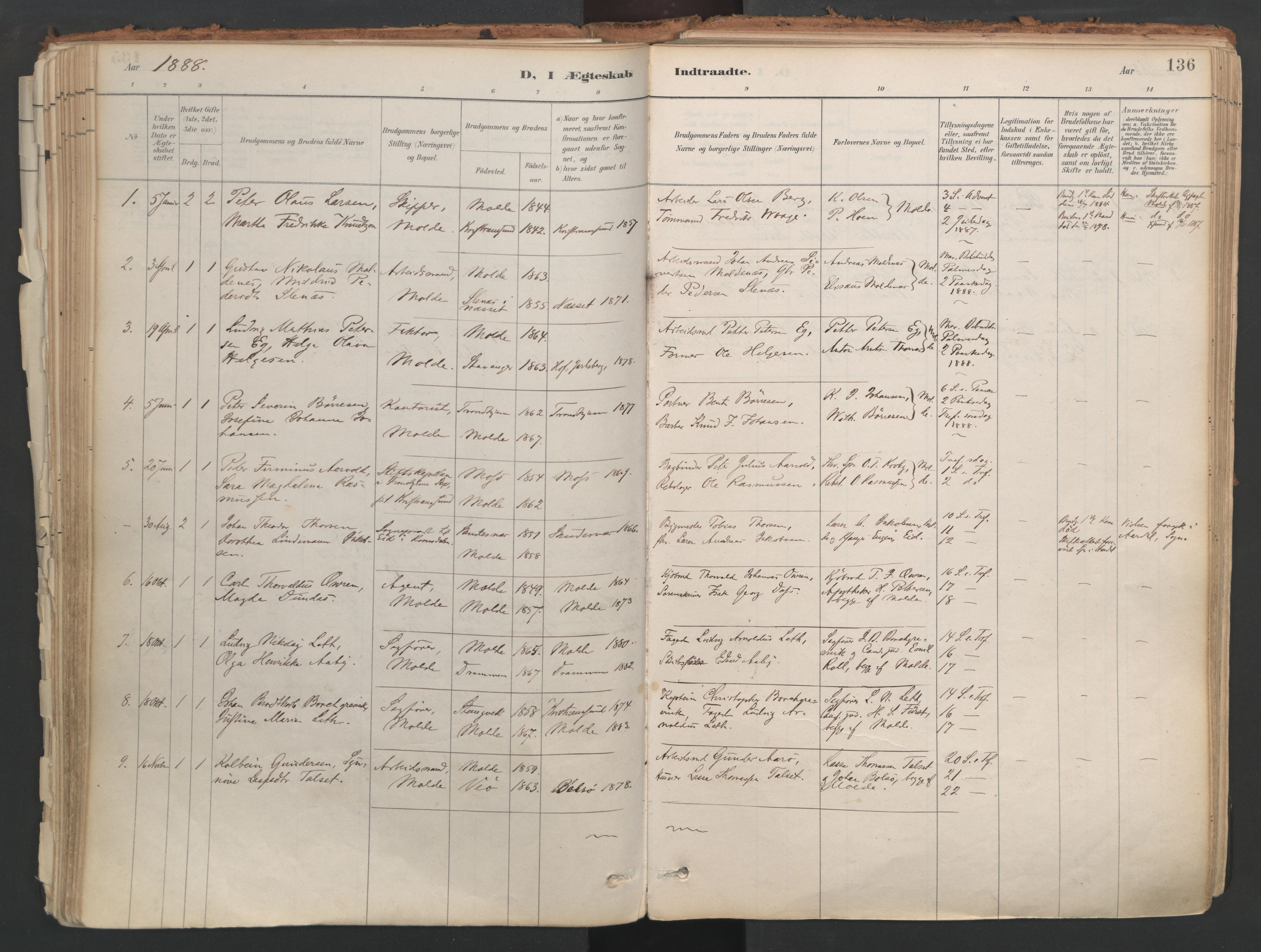 Ministerialprotokoller, klokkerbøker og fødselsregistre - Møre og Romsdal, AV/SAT-A-1454/558/L0692: Parish register (official) no. 558A06, 1887-1971, p. 136