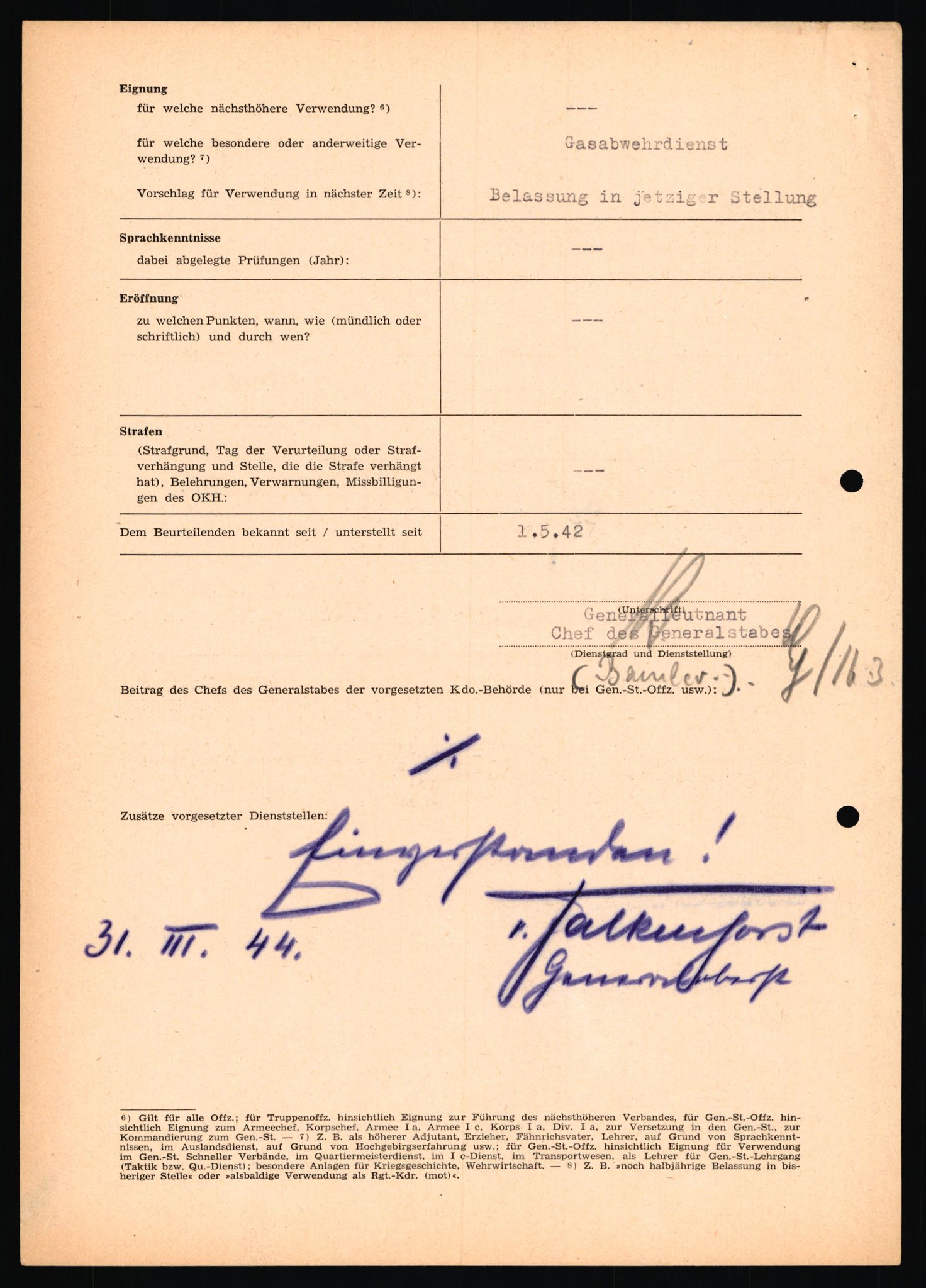 Forsvarets Overkommando. 2 kontor. Arkiv 11.4. Spredte tyske arkivsaker, AV/RA-RAFA-7031/D/Dar/Dara/L0018: Personalbøker, 1940-1945, p. 445