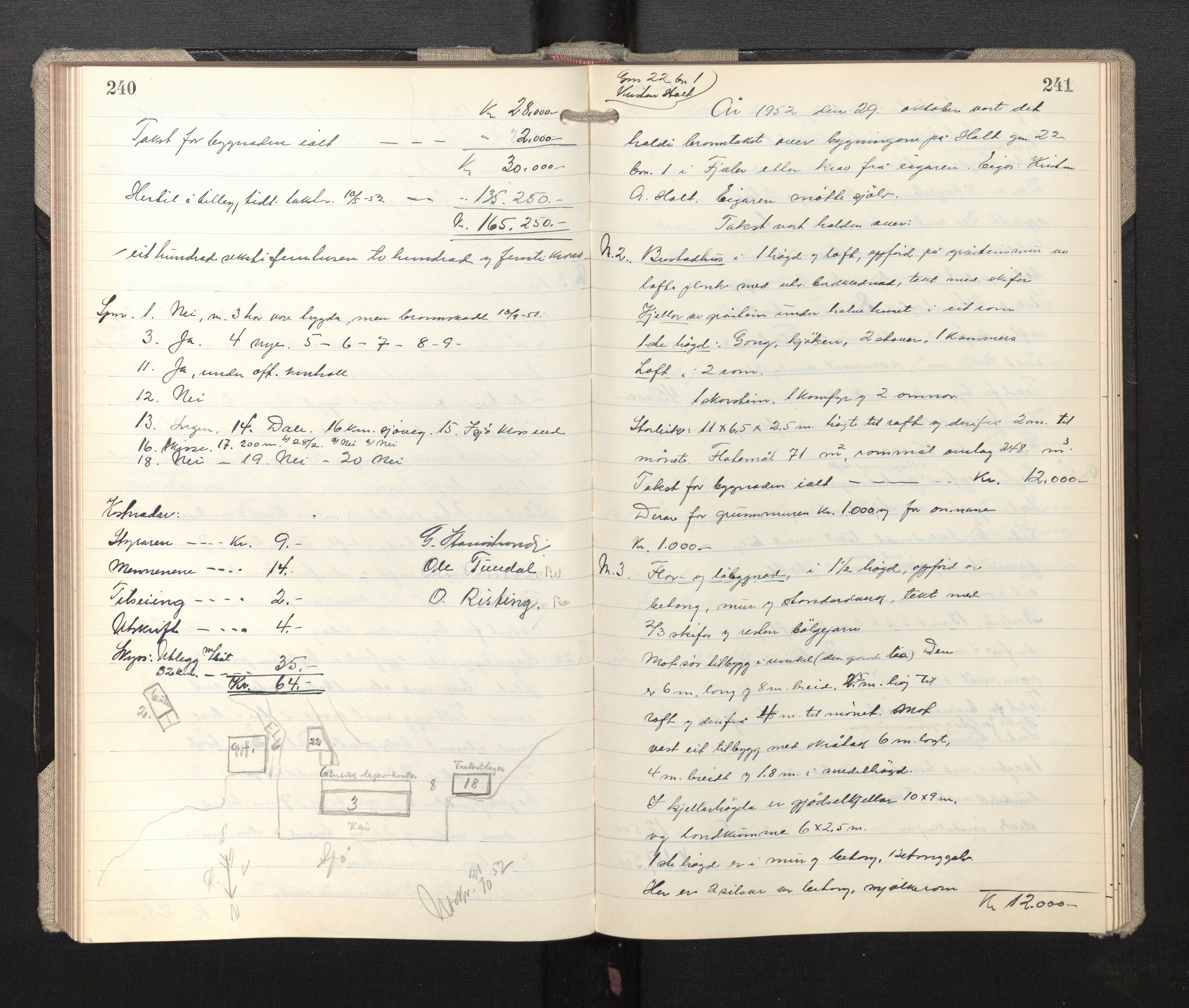 Lensmannen i Fjaler, AV/SAB-A-27201/0012/L0004: Branntakstprotokoll, 1948-1954, p. 240-241