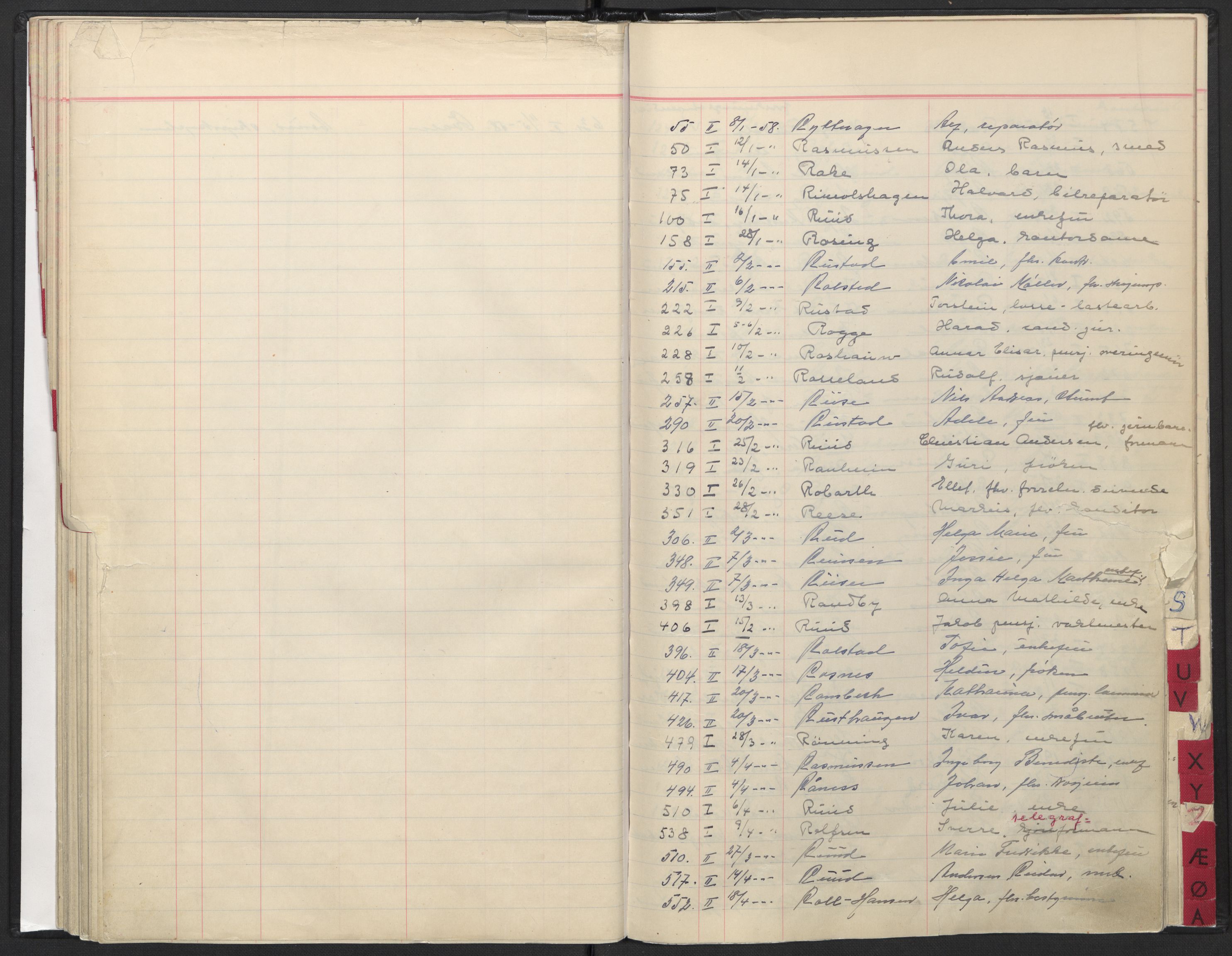 Oslo skifterett, AV/SAO-A-10383/F/Fa/Faa/L0058: Register til dødsfallsprotokollene, 1958
