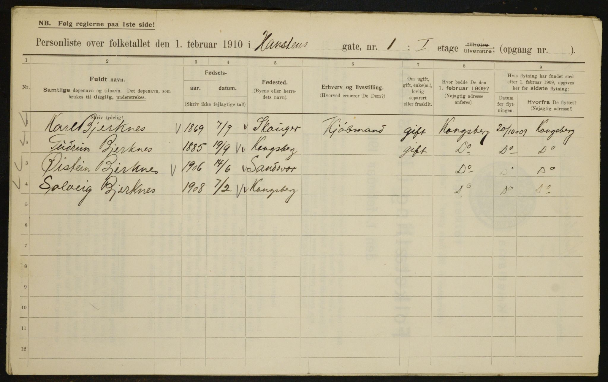 OBA, Municipal Census 1910 for Kristiania, 1910, p. 32585