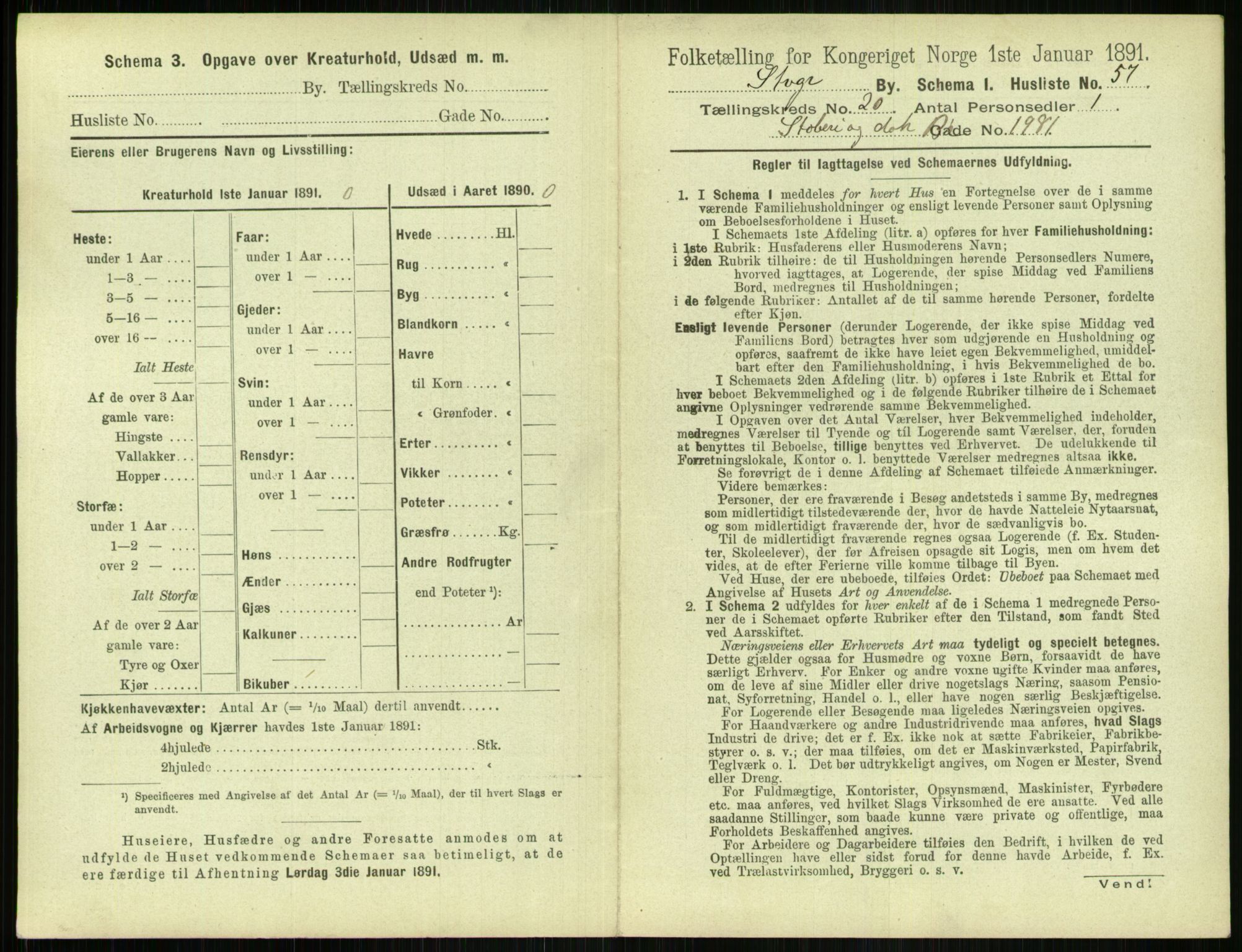 RA, 1891 census for 1103 Stavanger, 1891, p. 3903