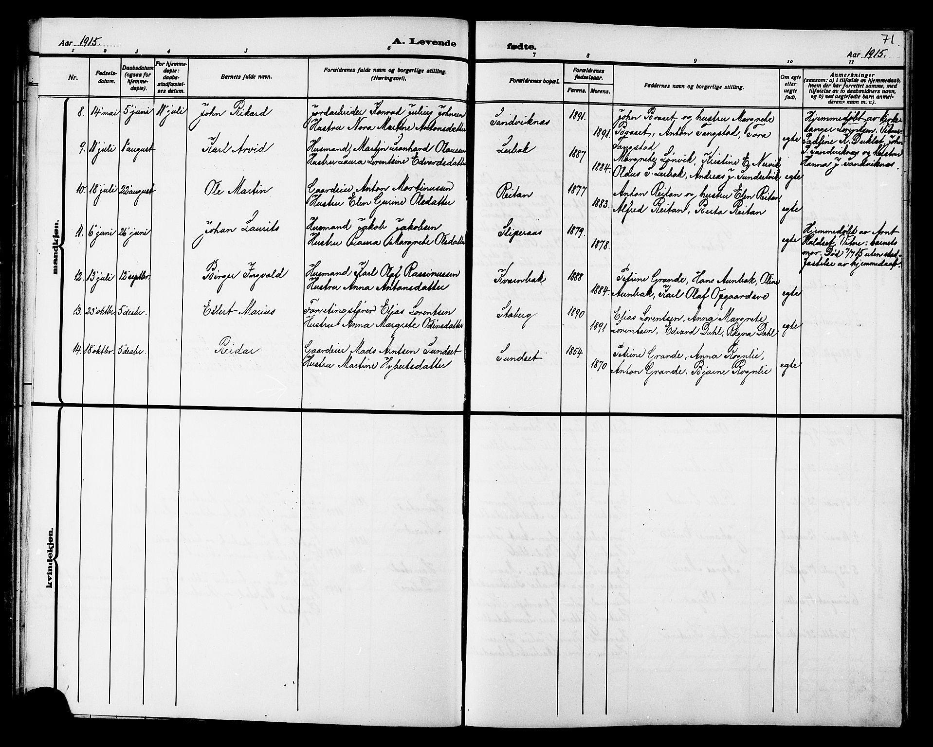 Ministerialprotokoller, klokkerbøker og fødselsregistre - Nord-Trøndelag, SAT/A-1458/733/L0327: Parish register (copy) no. 733C02, 1888-1918, p. 71