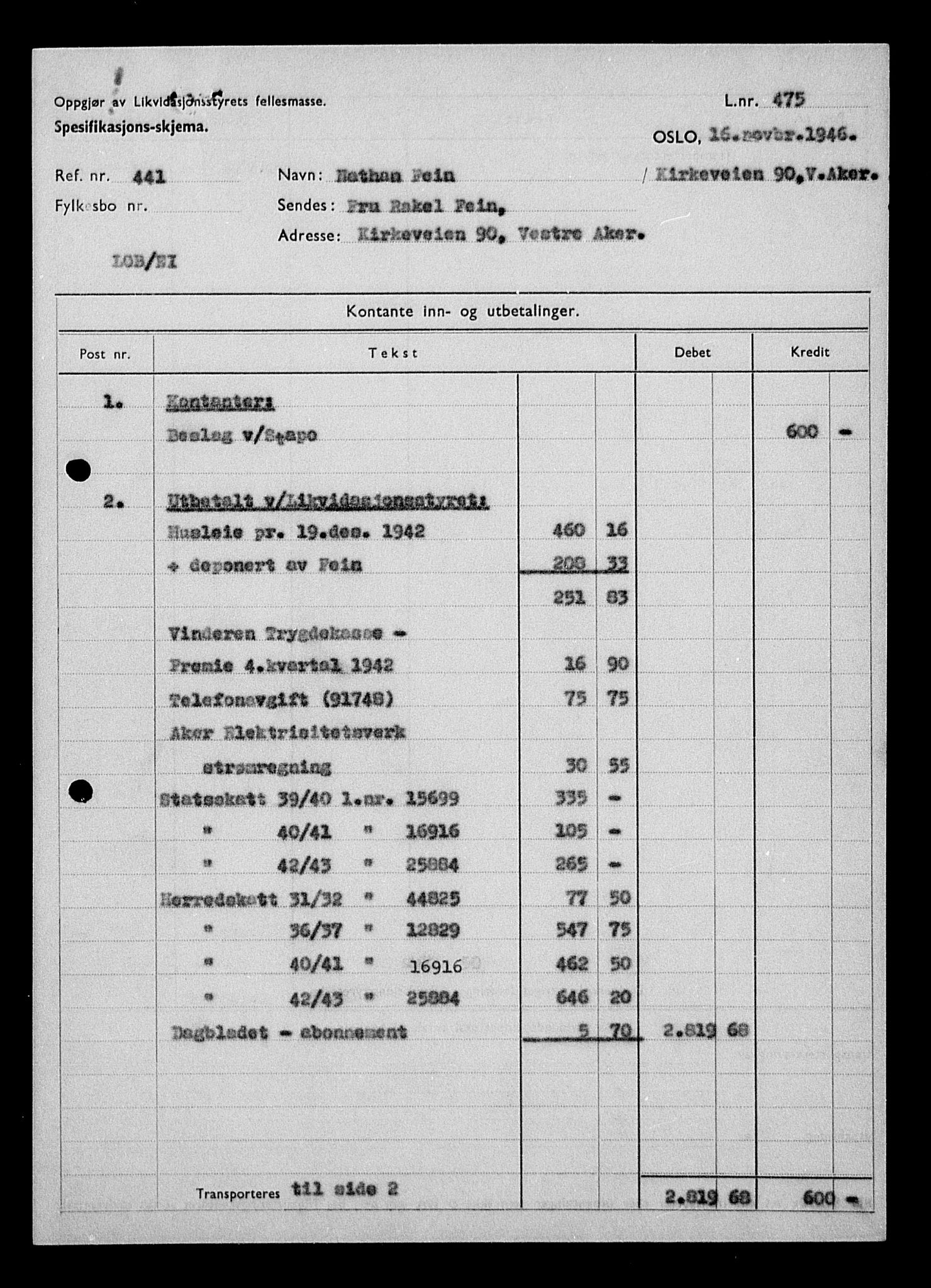 Justisdepartementet, Tilbakeføringskontoret for inndratte formuer, AV/RA-S-1564/H/Hc/Hcc/L0934: --, 1945-1947, p. 4