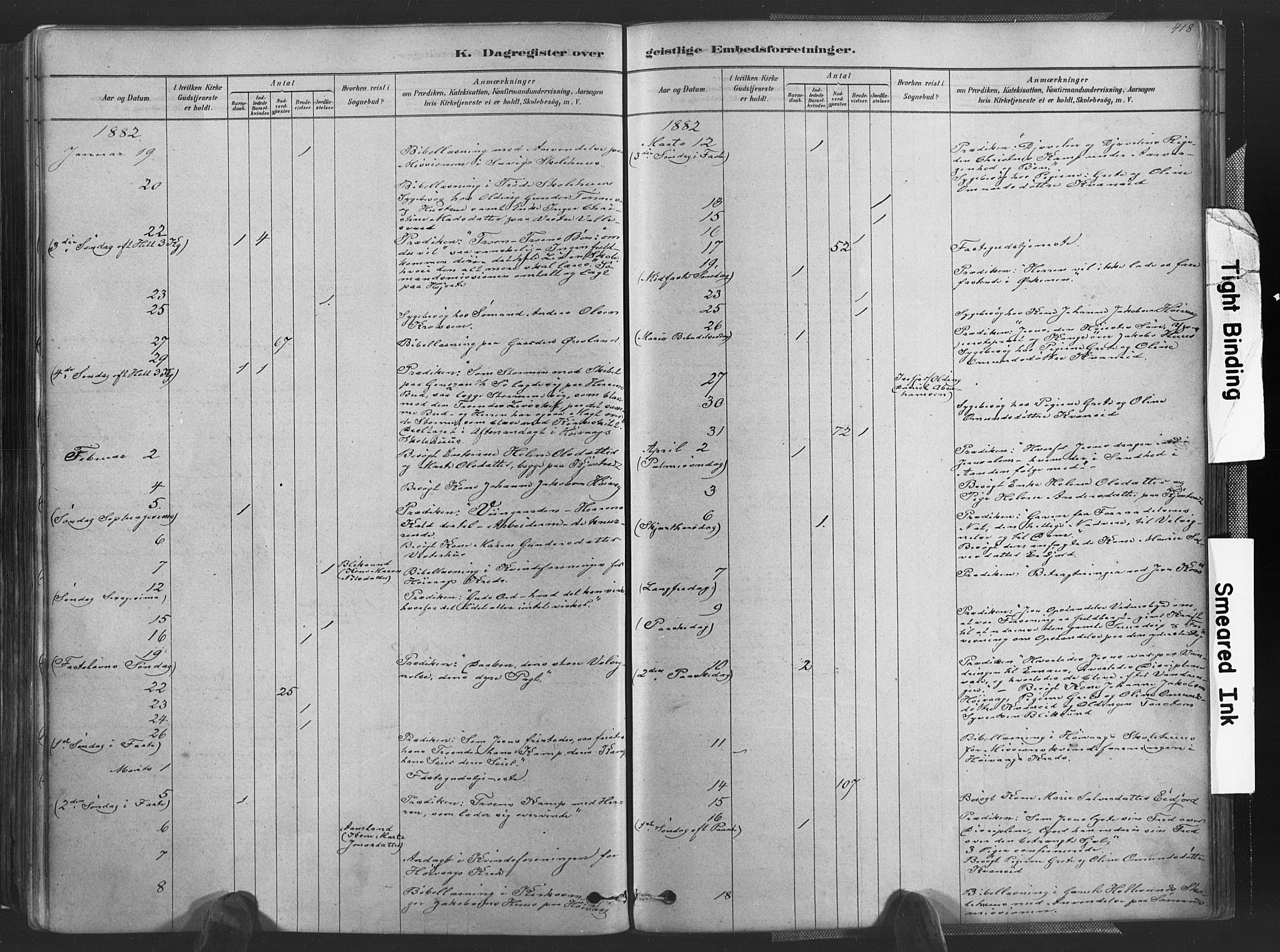 Høvåg sokneprestkontor, AV/SAK-1111-0025/F/Fa/L0005: Parish register (official) no. A 5, 1878-1893, p. 418