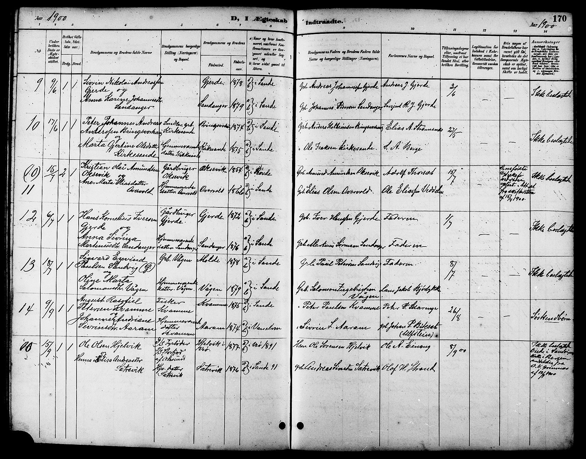 Ministerialprotokoller, klokkerbøker og fødselsregistre - Møre og Romsdal, AV/SAT-A-1454/503/L0049: Parish register (copy) no. 503C04, 1894-1915, p. 170