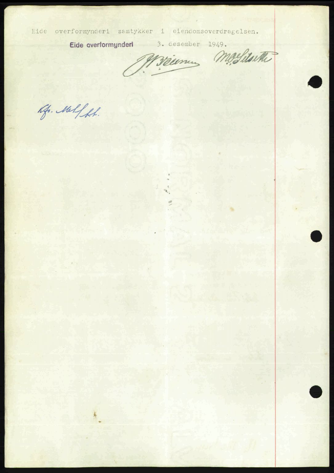 Nordmøre sorenskriveri, AV/SAT-A-4132/1/2/2Ca: Mortgage book no. A113, 1949-1950, Diary no: : 3461/1949