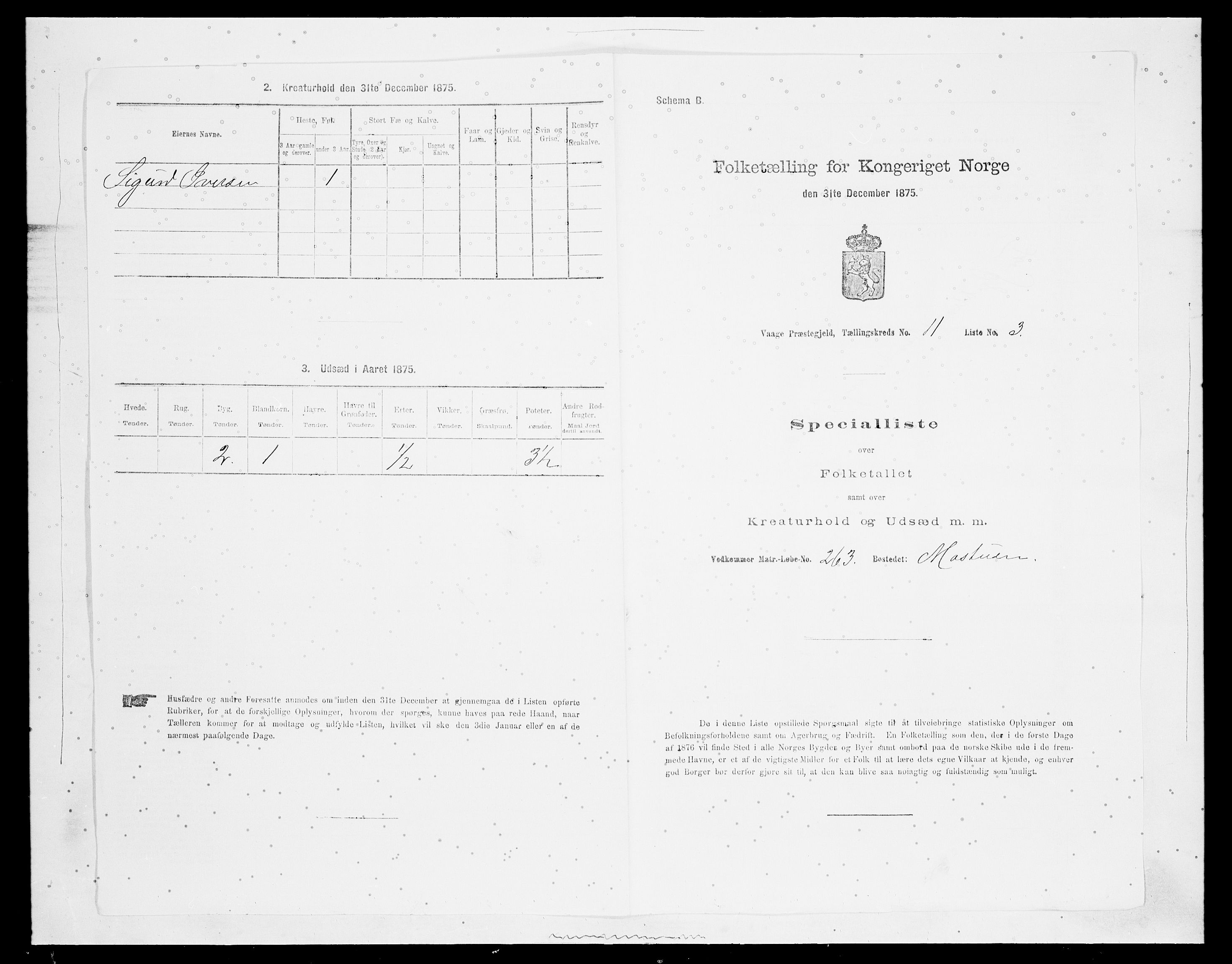 SAH, 1875 census for 0515P Vågå, 1875, p. 1903