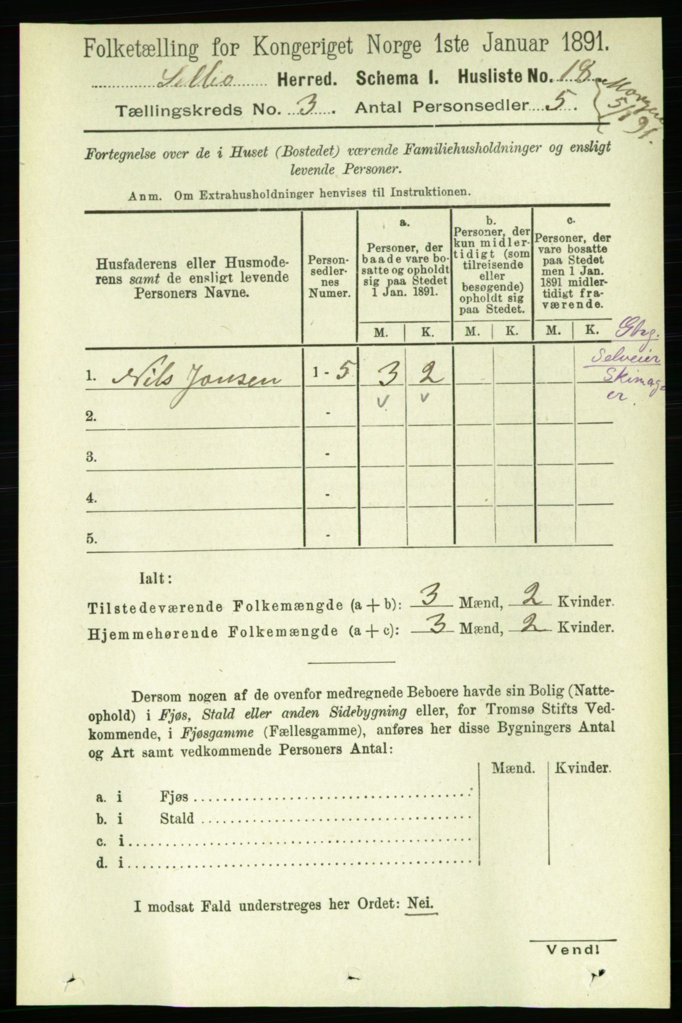 RA, 1891 census for 1664 Selbu, 1891, p. 593