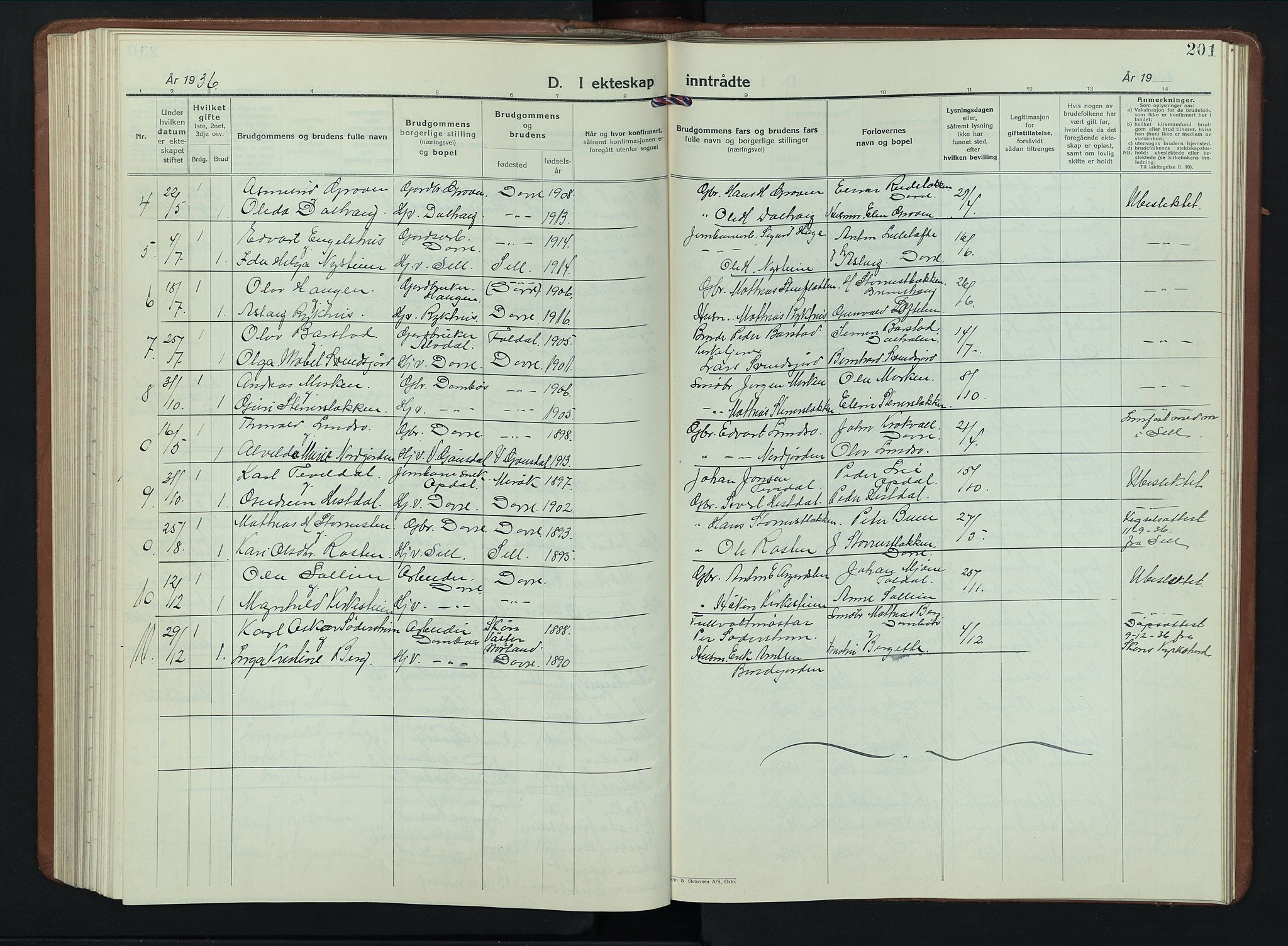 Dovre prestekontor, AV/SAH-PREST-066/H/Ha/Hab/L0004: Parish register (copy) no. 4, 1926-1949, p. 201