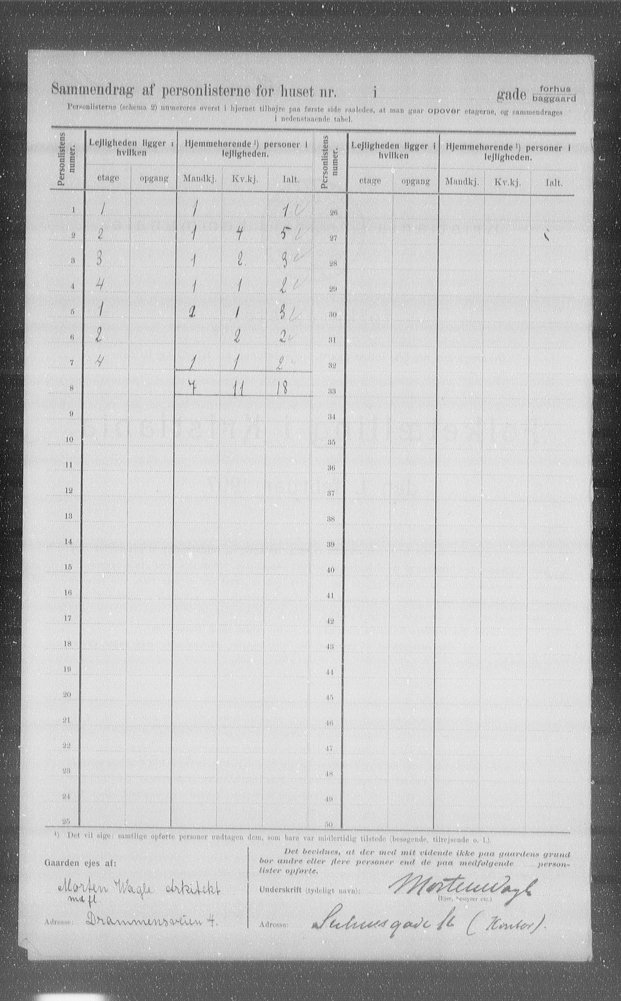 OBA, Municipal Census 1907 for Kristiania, 1907, p. 53303