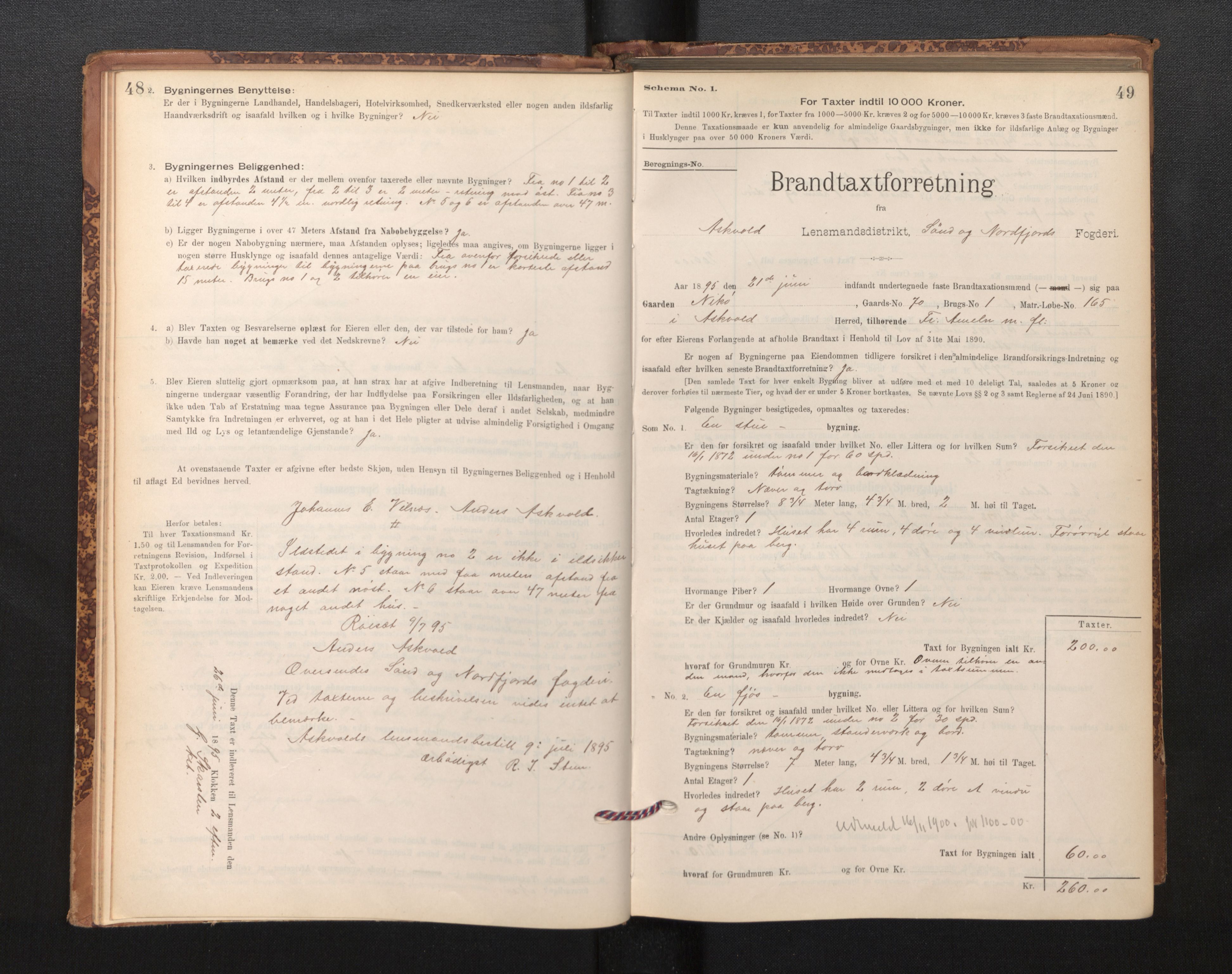 Lensmannen i Askvoll, AV/SAB-A-26301/0012/L0004: Branntakstprotokoll, skjematakst og liste over branntakstmenn, 1895-1932, p. 48-49