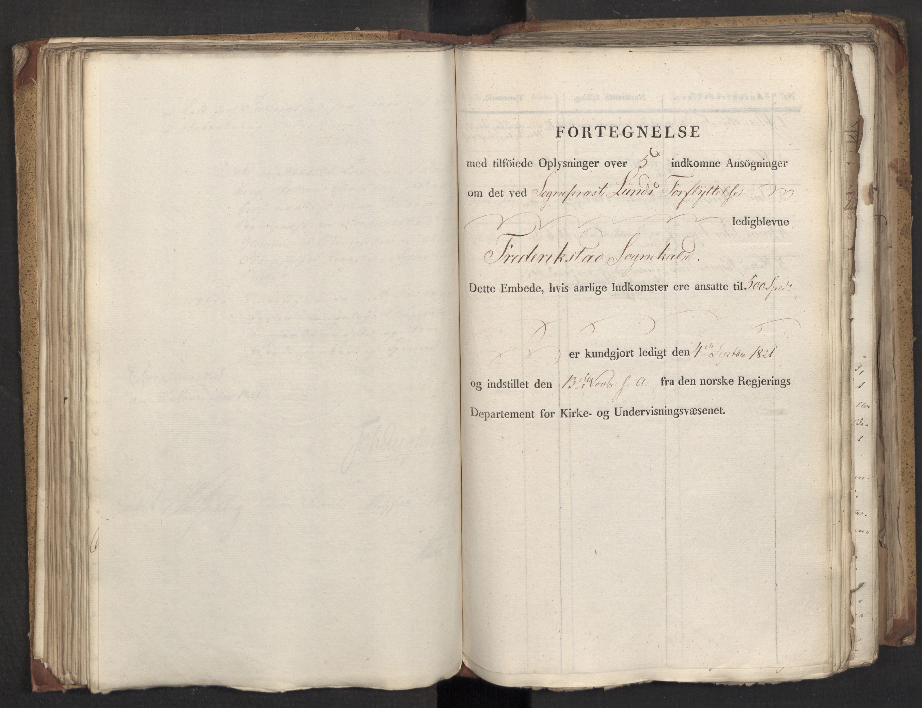 Statsrådsavdelingen i Stockholm, AV/RA-S-1003/D/Da/L0028: Regjeringsinnstillinger nr. 5437-5586, 1821, p. 126