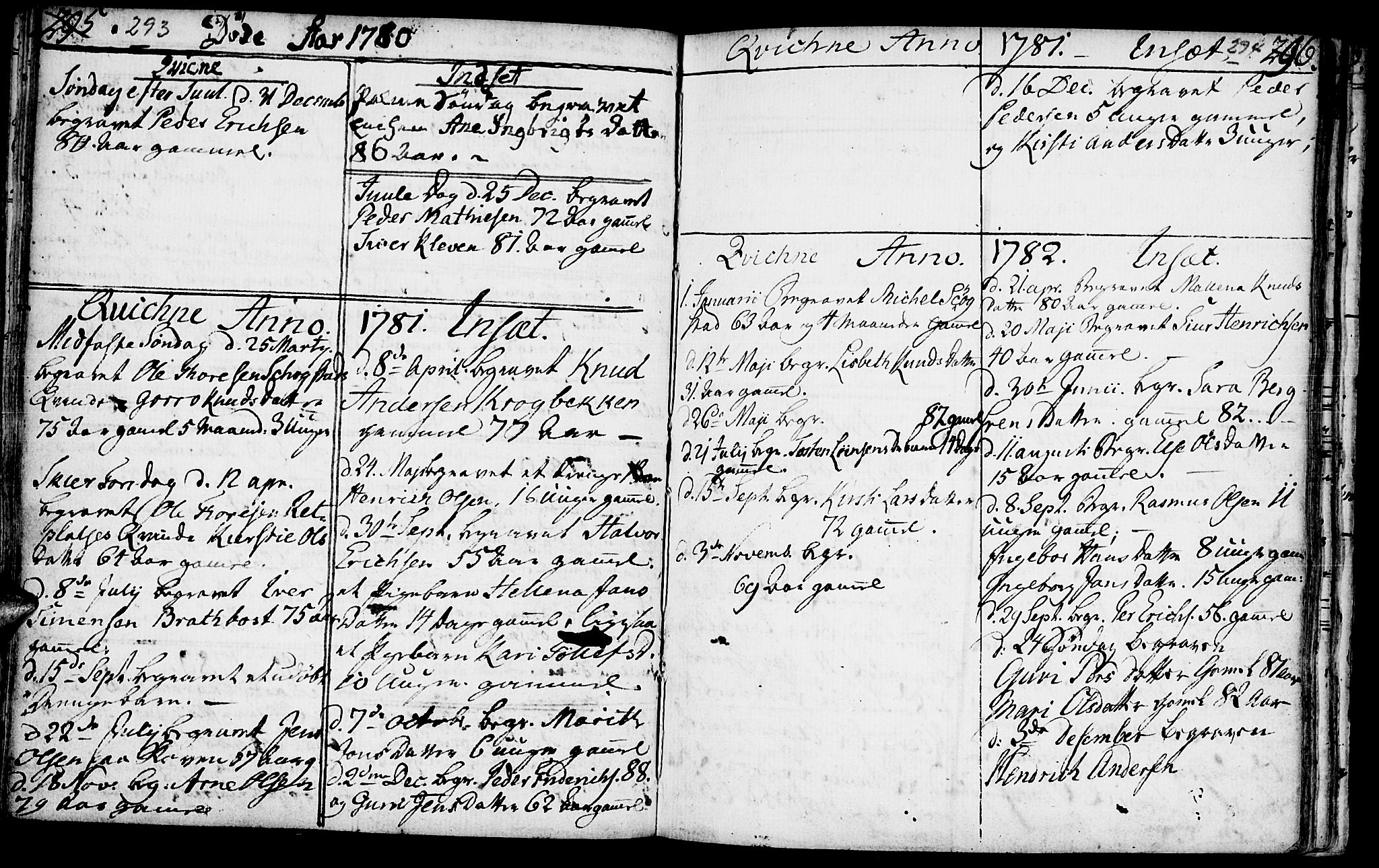 Kvikne prestekontor, SAH/PREST-064/H/Ha/Haa/L0002: Parish register (official) no. 2, 1764-1784, p. 293-294