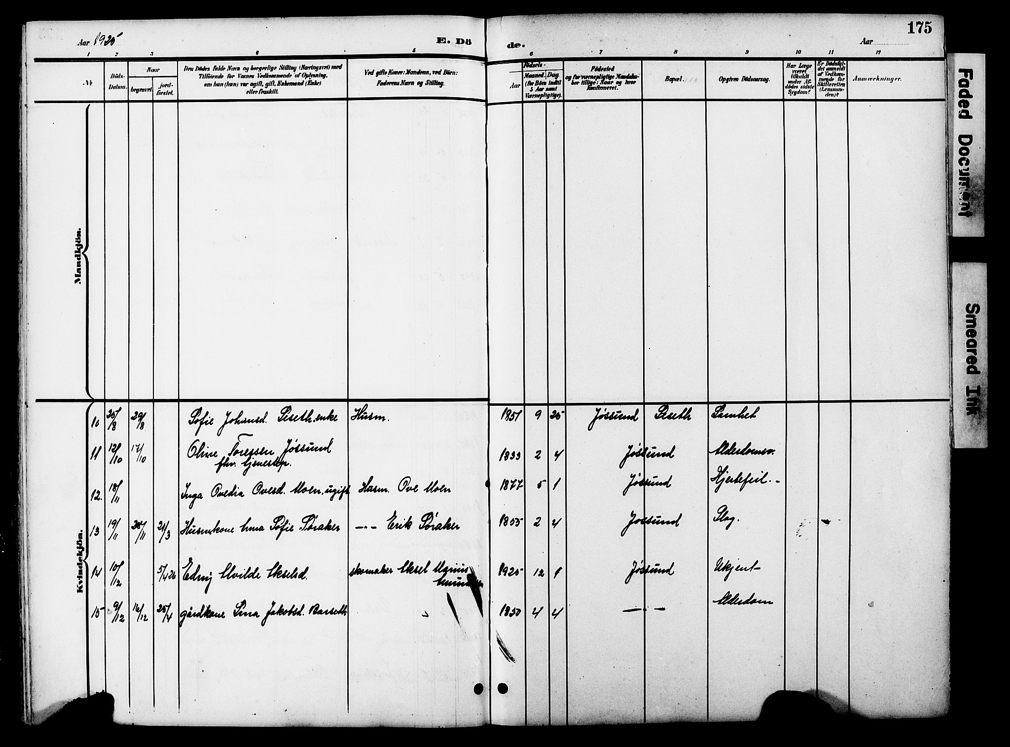 Ministerialprotokoller, klokkerbøker og fødselsregistre - Sør-Trøndelag, SAT/A-1456/654/L0666: Parish register (copy) no. 654C02, 1901-1925, p. 175