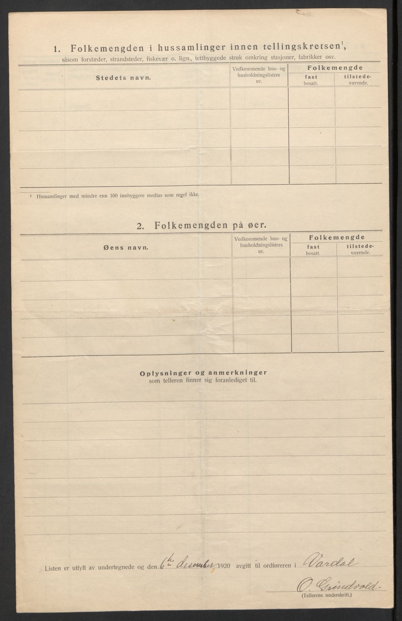 SAH, 1920 census for Vardal, 1920, p. 14