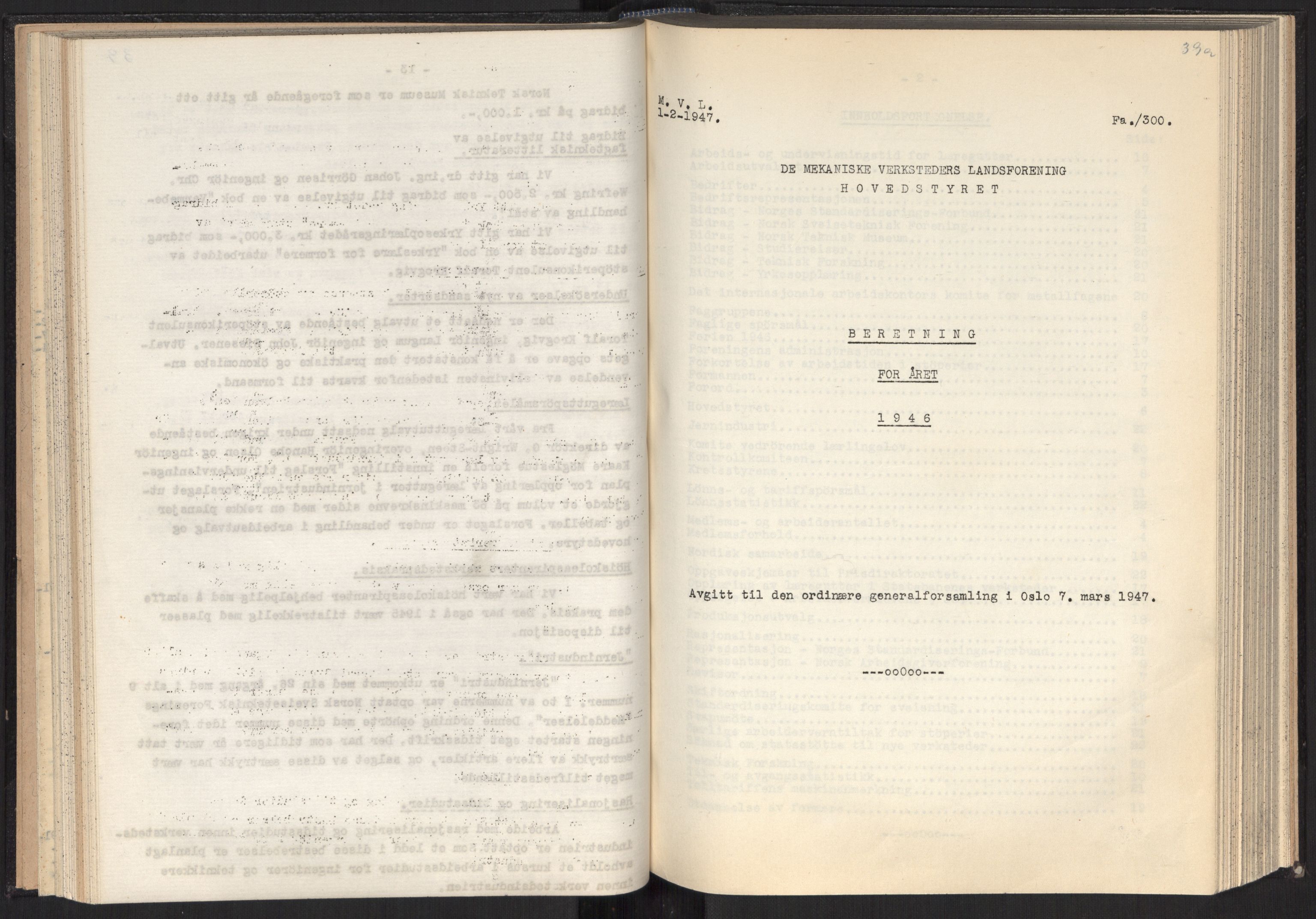 Teknologibedriftenes Landsforening TBL, RA/PA-1700/A/Ad/L0007: Årsberetning med register, 1940-1951, p. 39a