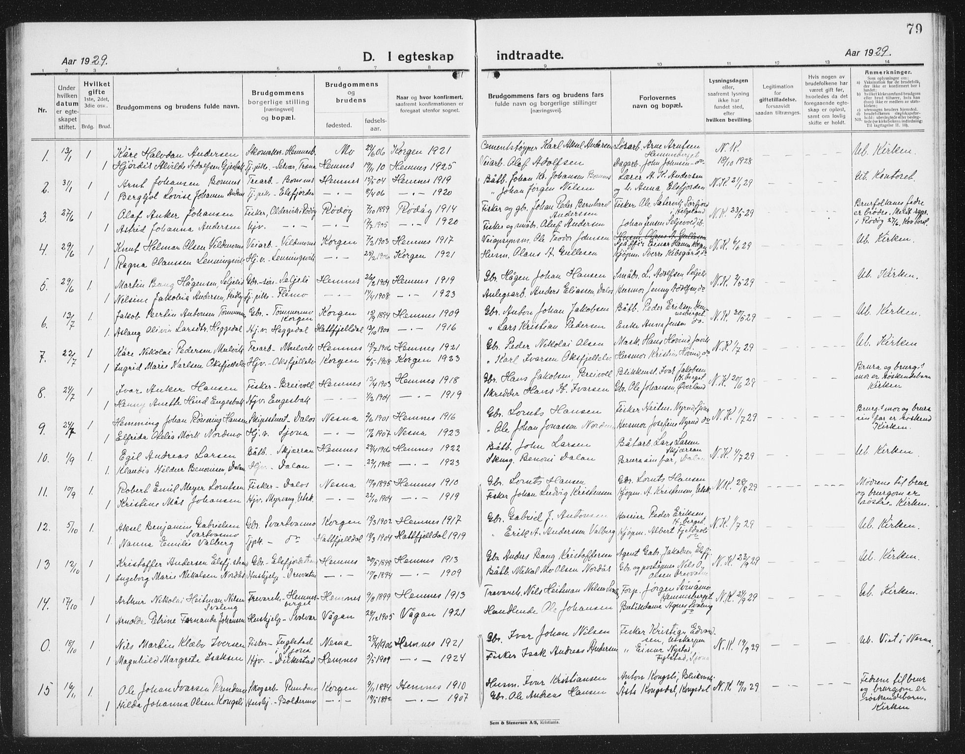 Ministerialprotokoller, klokkerbøker og fødselsregistre - Nordland, AV/SAT-A-1459/825/L0372: Parish register (copy) no. 825C09, 1923-1940, p. 79