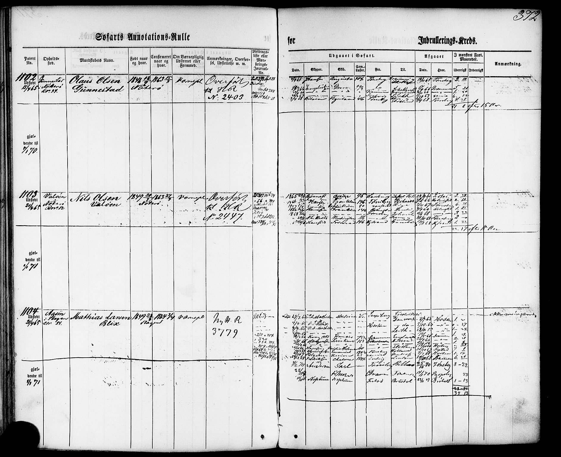 Tønsberg innrulleringskontor, SAKO/A-786/F/Fb/L0001: Annotasjonsrulle Patent nr. 1-1724, 1860-1868, p. 390