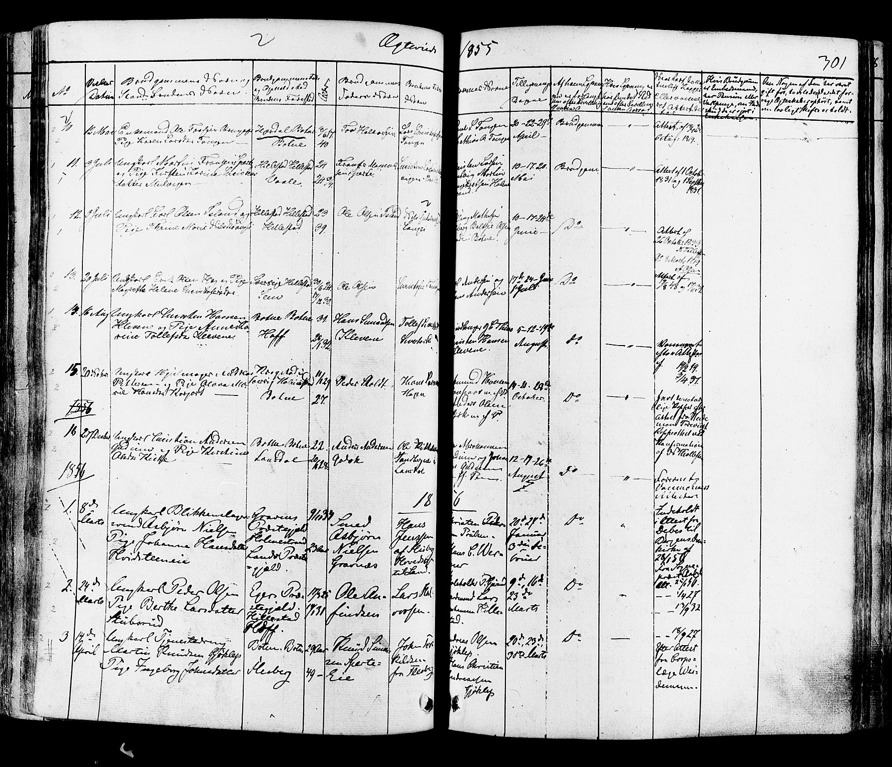 Botne kirkebøker, AV/SAKO-A-340/F/Fa/L0006: Parish register (official) no. I 6, 1836-1877, p. 301