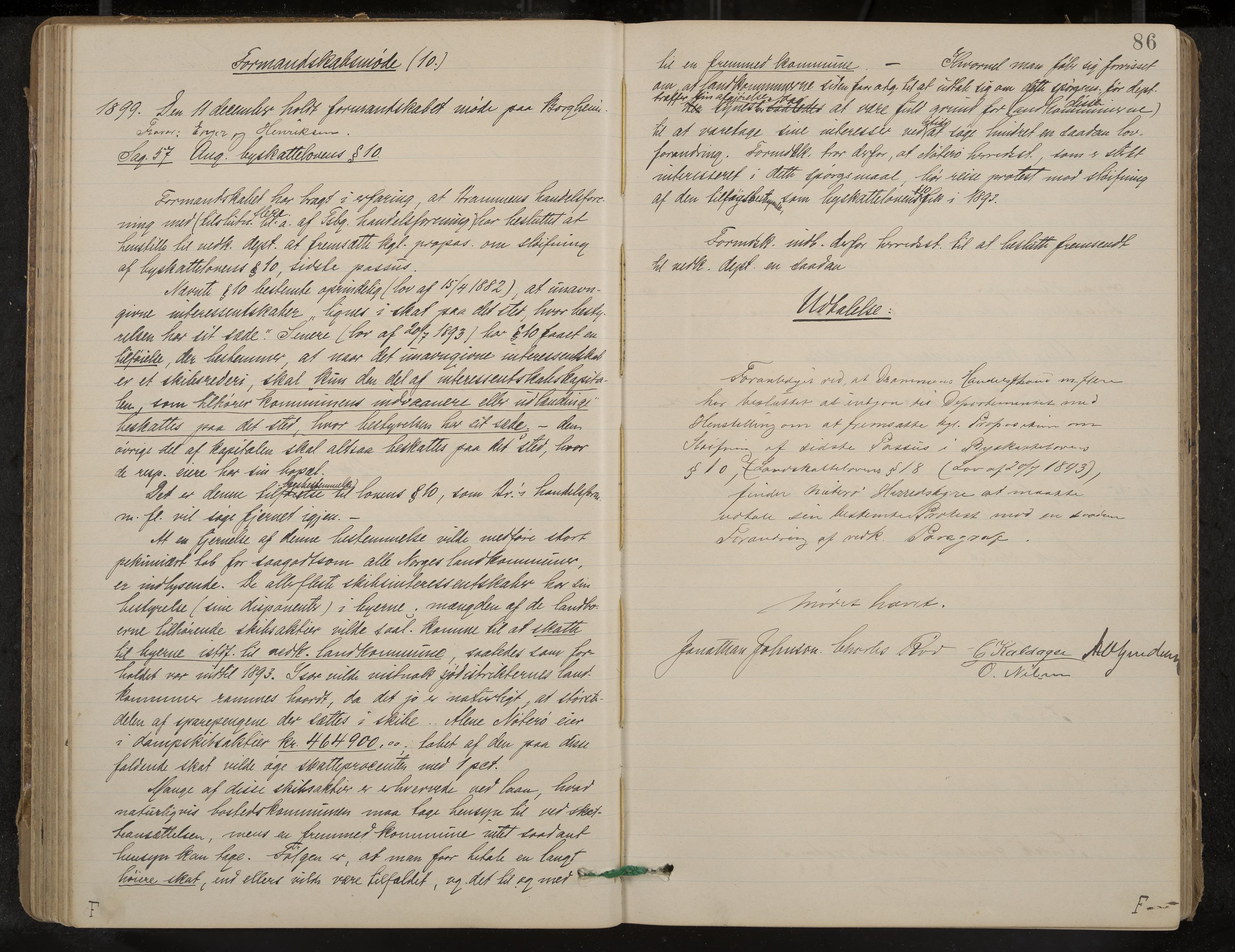 Nøtterøy formannskap og sentraladministrasjon, IKAK/0722021-1/A/Aa/L0005: Møtebok med register, 1896-1905, p. 86