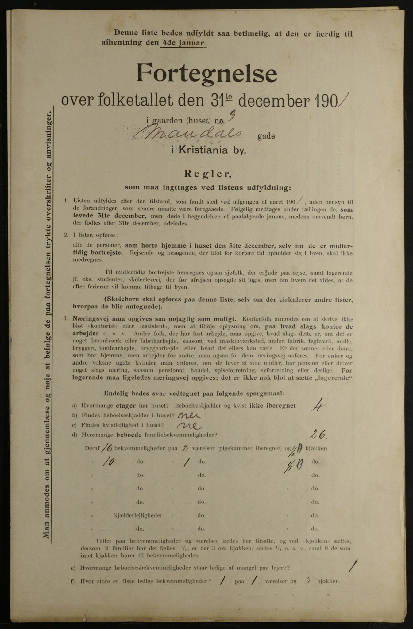 OBA, Municipal Census 1901 for Kristiania, 1901, p. 9268