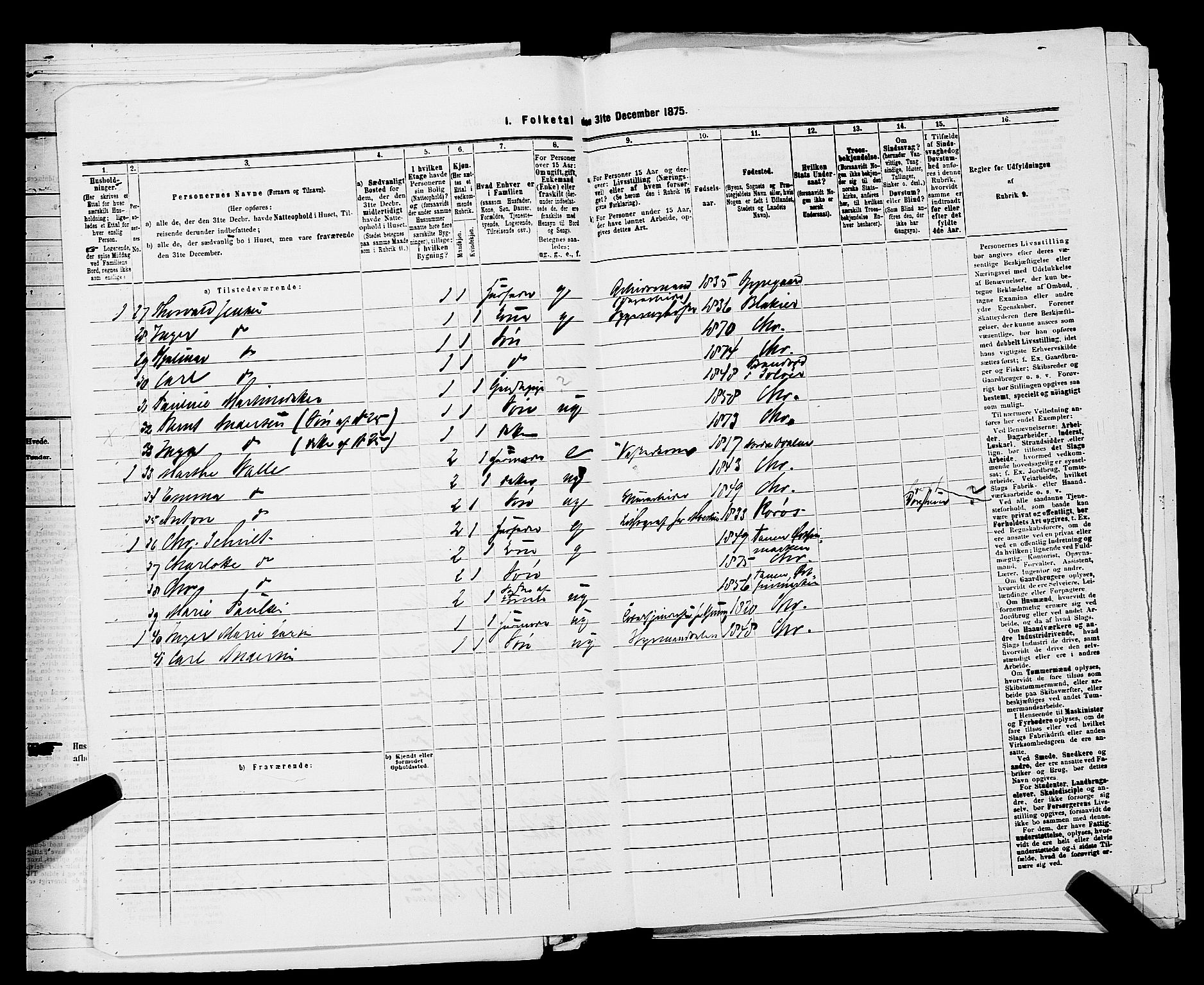 RA, 1875 census for 0301 Kristiania, 1875, p. 1929