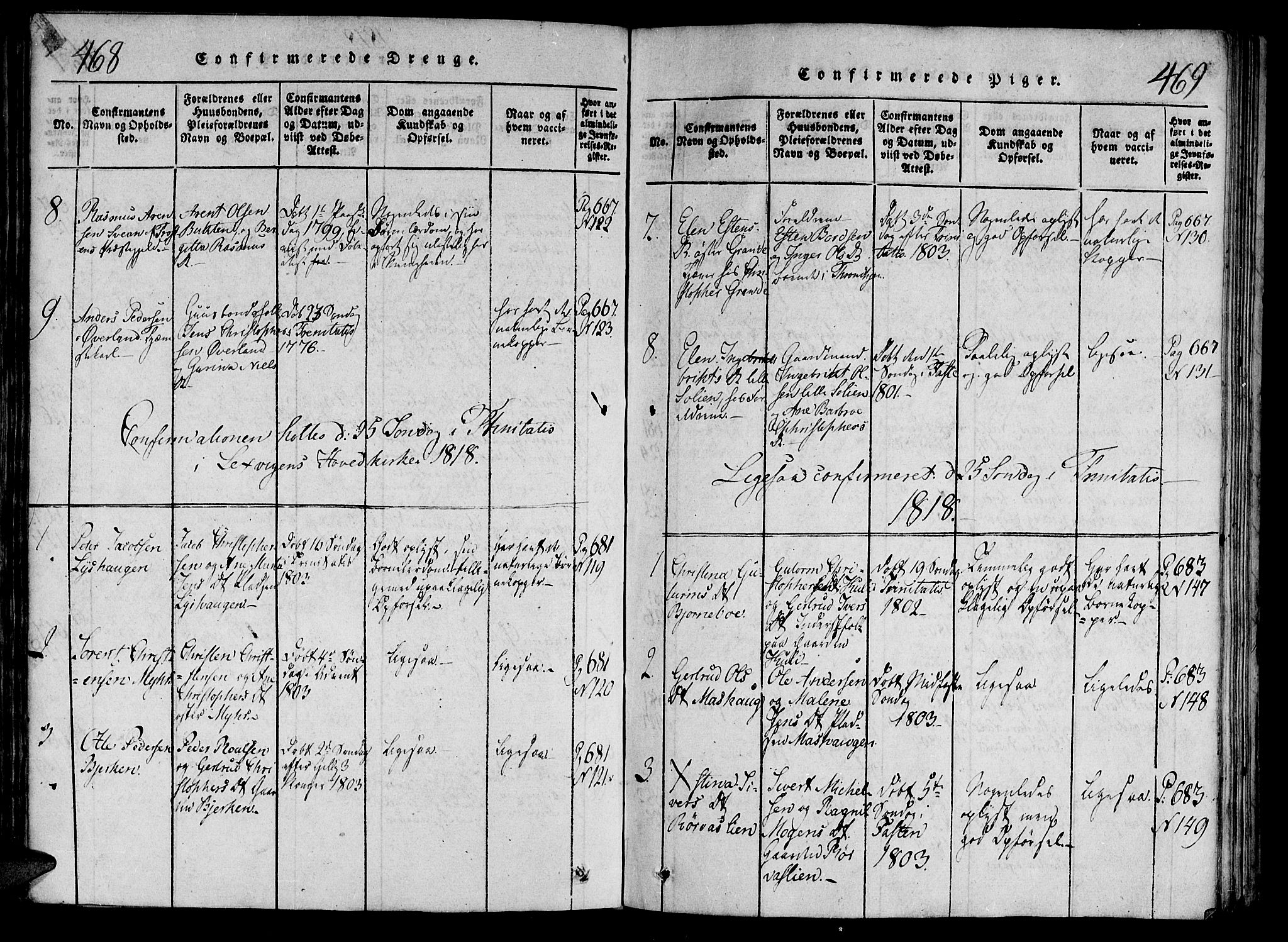 Ministerialprotokoller, klokkerbøker og fødselsregistre - Nord-Trøndelag, SAT/A-1458/701/L0005: Parish register (official) no. 701A05 /1, 1816-1825, p. 468-469