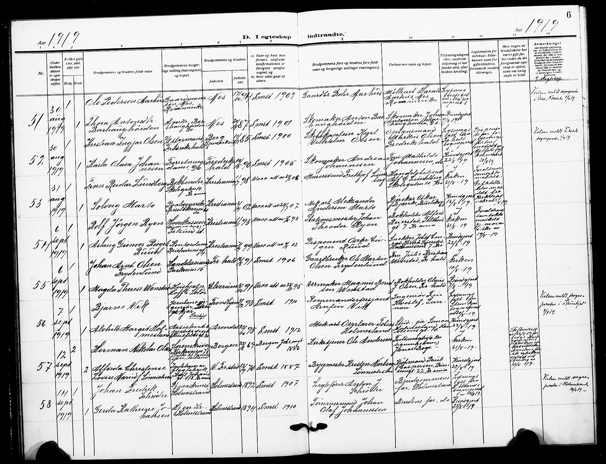 Johannes prestekontor Kirkebøker, AV/SAO-A-10852/F/Fa/L0013: Parish register (official) no. 13, 1919-1930, p. 6