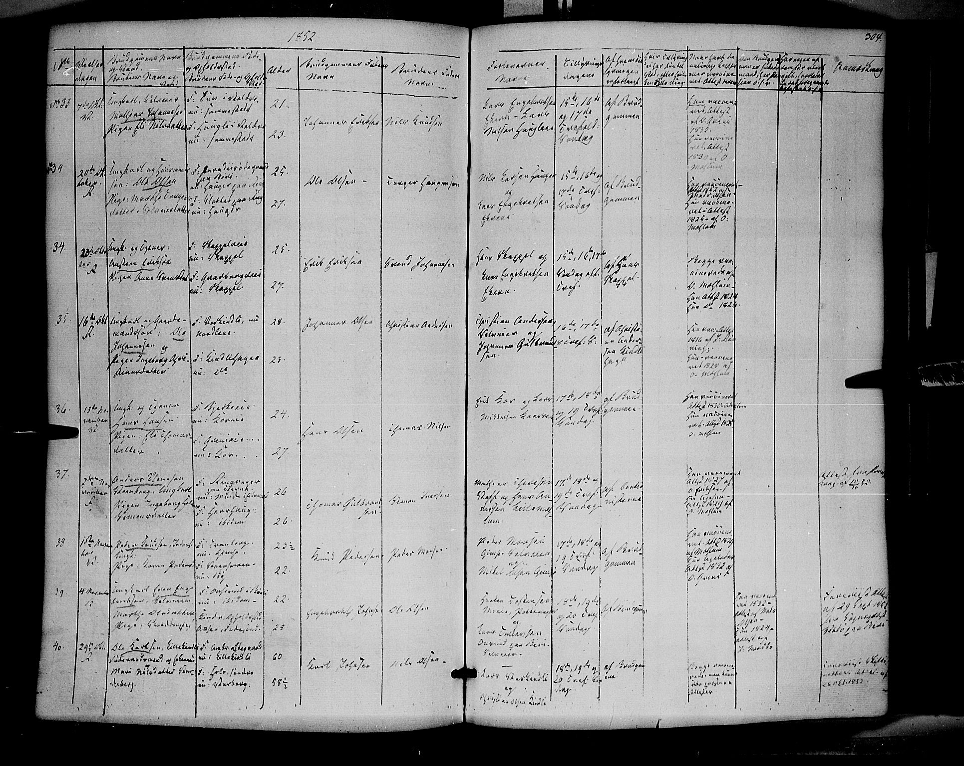 Ringsaker prestekontor, AV/SAH-PREST-014/K/Ka/L0009: Parish register (official) no. 9, 1850-1860, p. 304