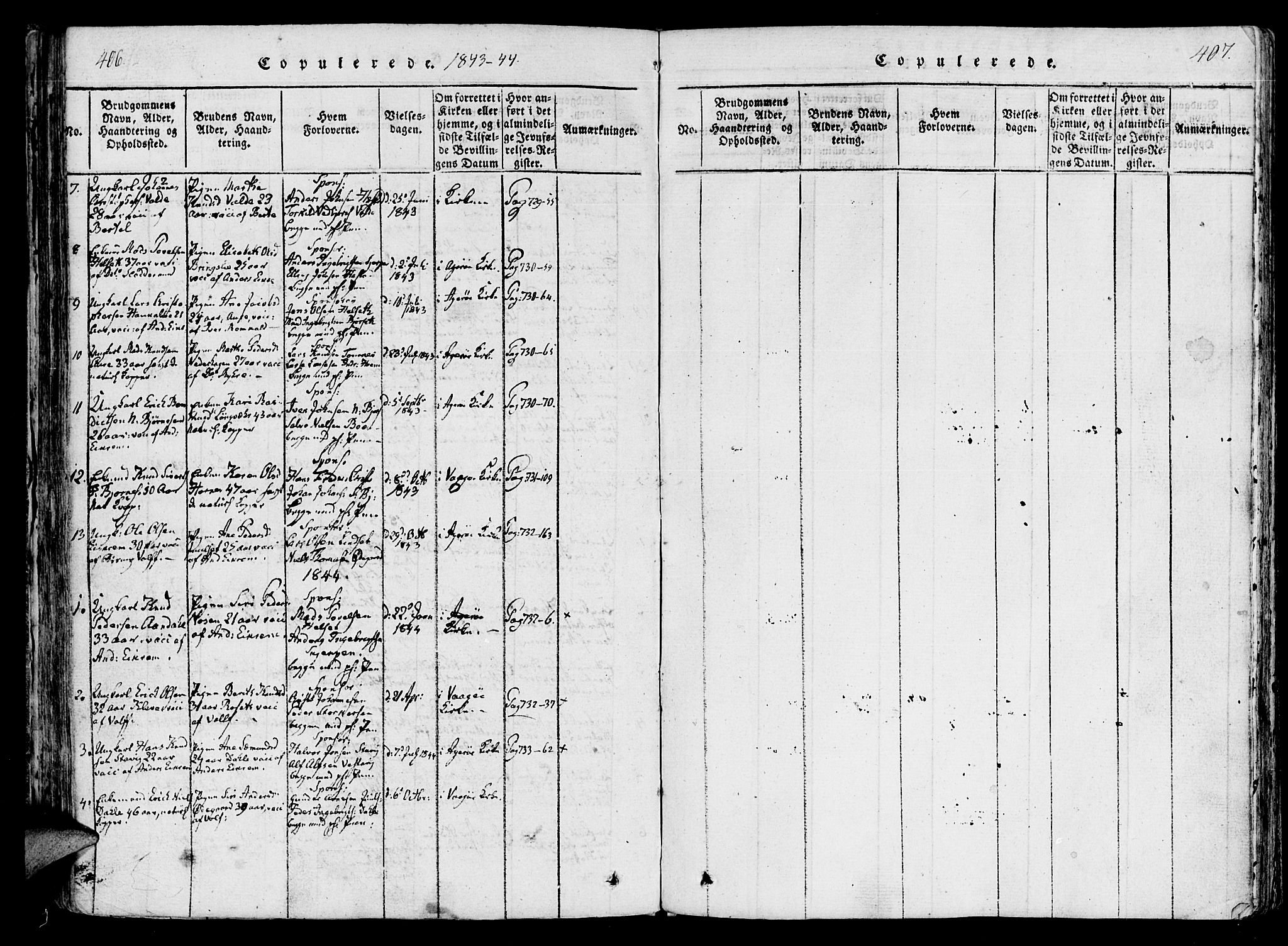 Ministerialprotokoller, klokkerbøker og fødselsregistre - Møre og Romsdal, AV/SAT-A-1454/565/L0747: Parish register (official) no. 565A01, 1817-1844, p. 406-407