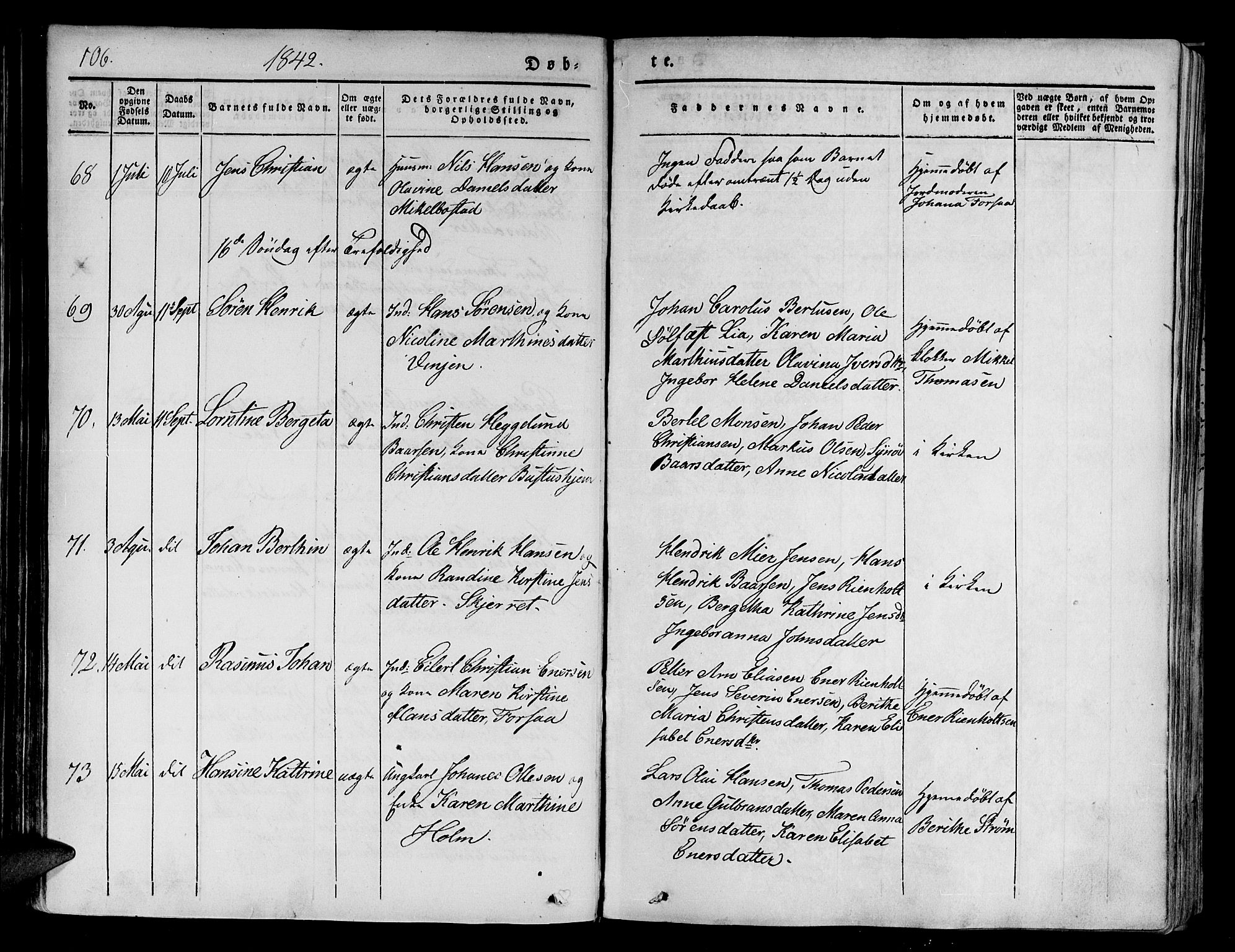 Tranøy sokneprestkontor, AV/SATØ-S-1313/I/Ia/Iaa/L0005kirke: Parish register (official) no. 5, 1829-1844, p. 106