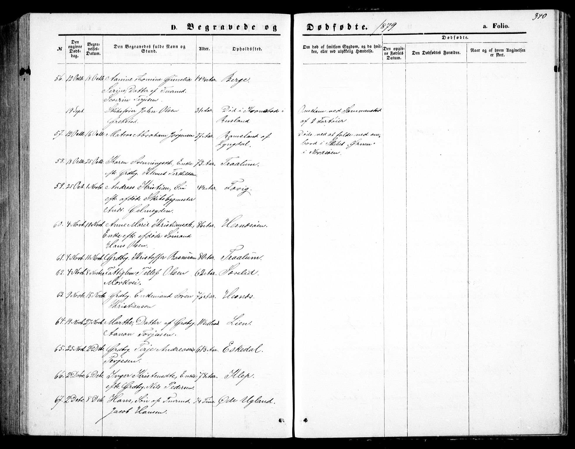 Fjære sokneprestkontor, AV/SAK-1111-0011/F/Fb/L0010: Parish register (copy) no. B 10, 1871-1880, p. 340