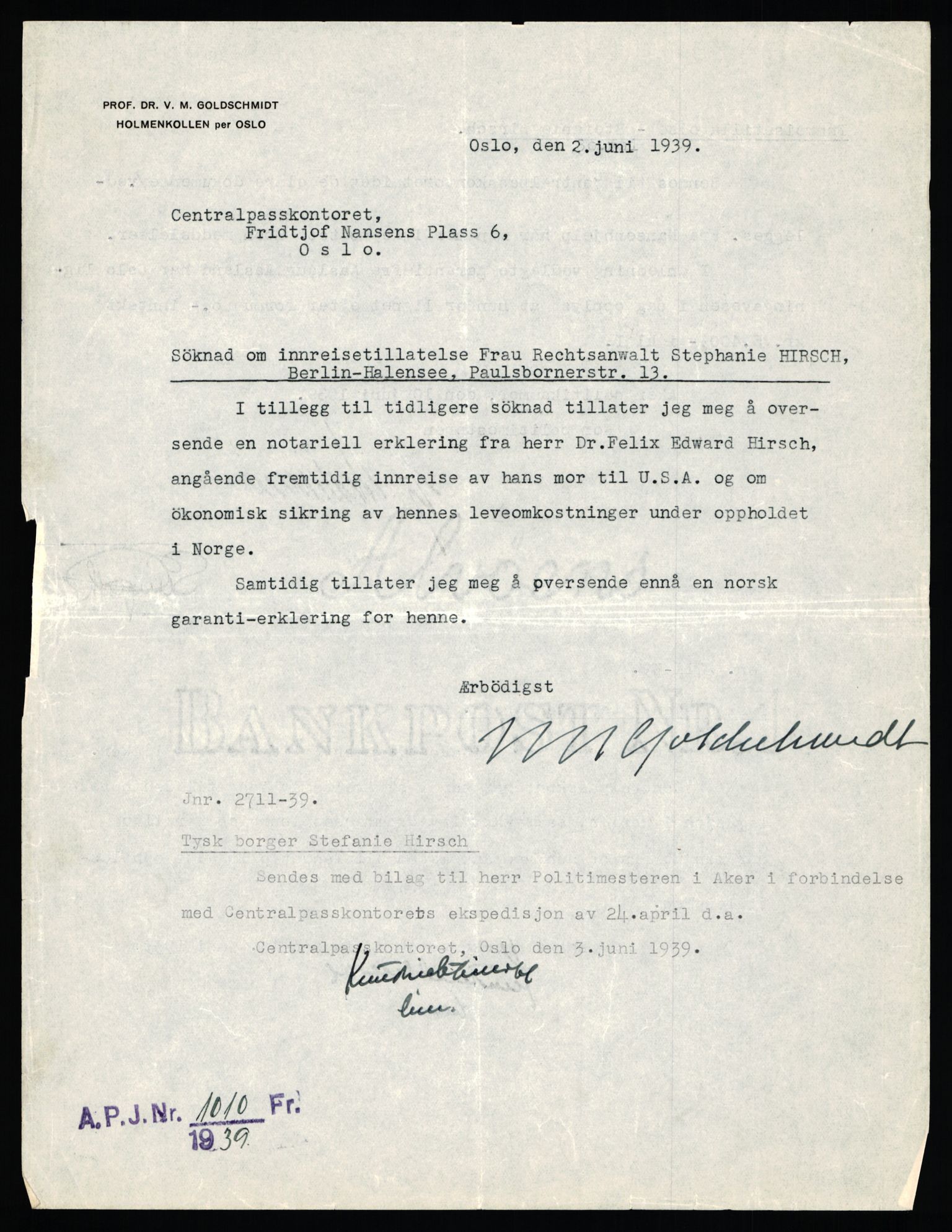 Sentralpasskontoret/Statens utlendingskontor, RA/S-1561/D/Da/Daa/L0344: Journalsaker, nr. 3290 - 3380, 1940, p. 18