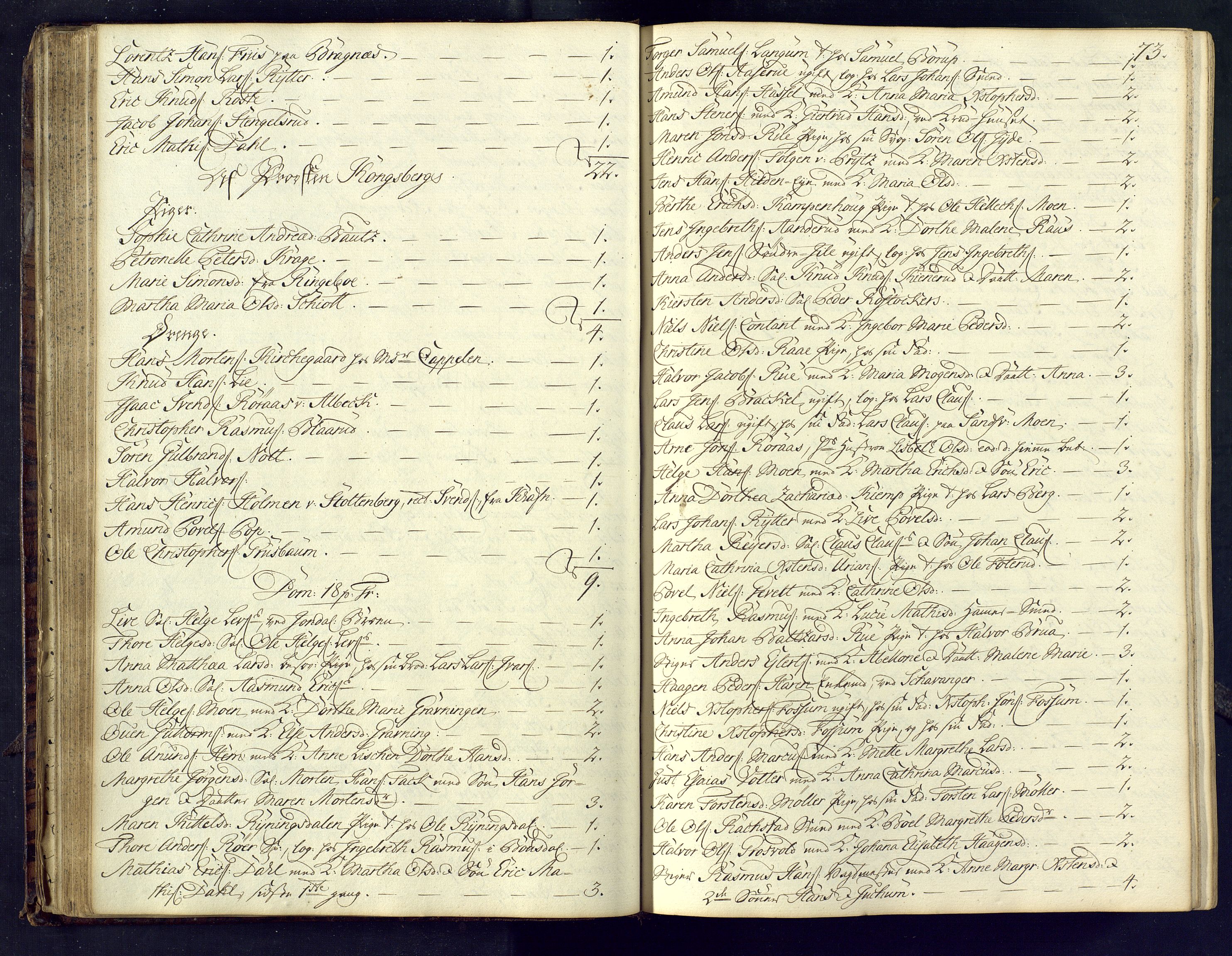 Kongsberg kirkebøker, AV/SAKO-A-22/M/Ma/L0004: Communicants register no. 4, 1750-1755, p. 73